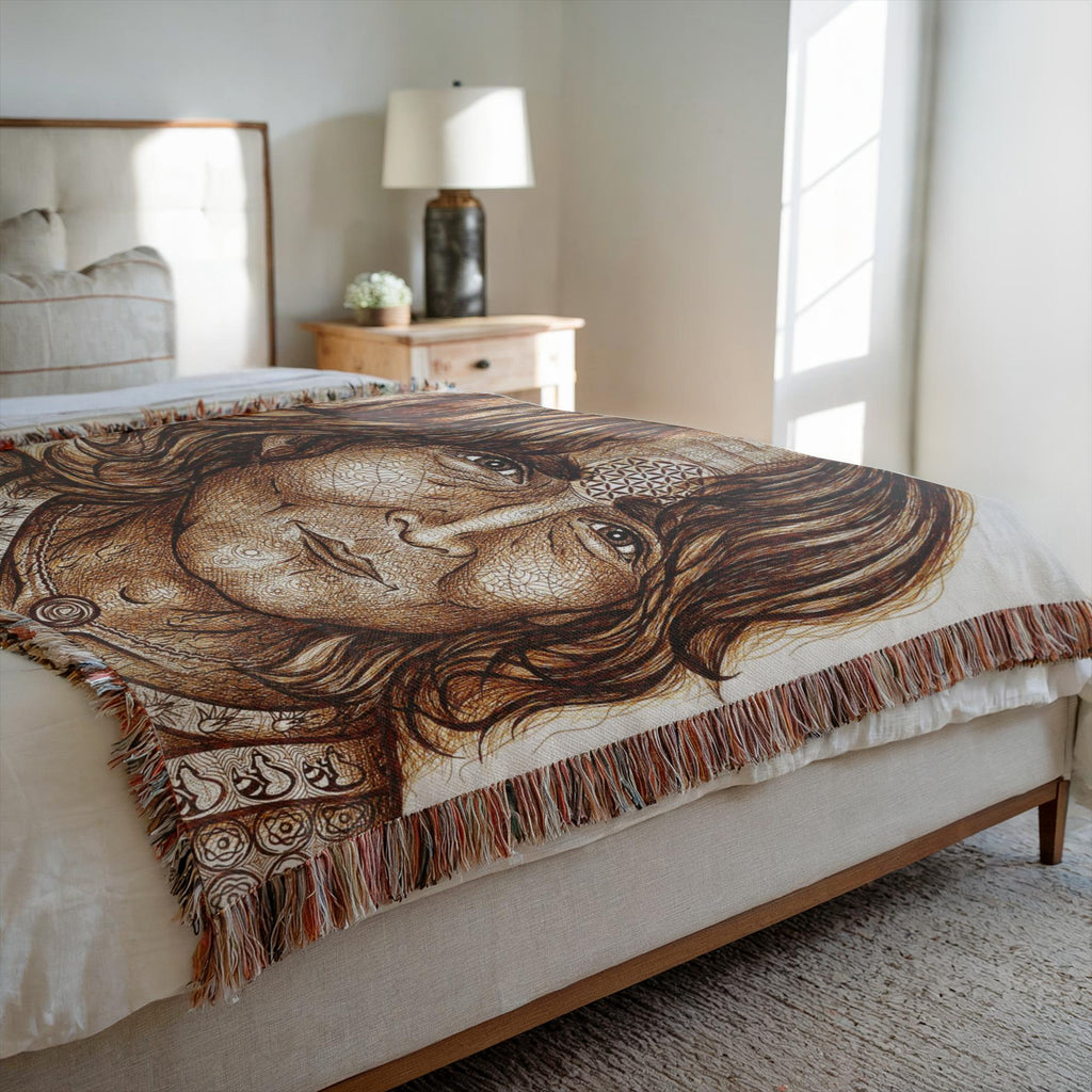 the-wisdom-keeper-of-equilibrium-harmony-brown-white-woven-blanket – Wisdom Keepers