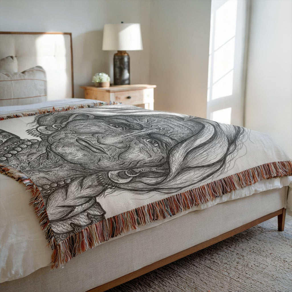 the-wisdom-keeper-of-guidance-black-white-woven-blanket – Wisdom Keepers