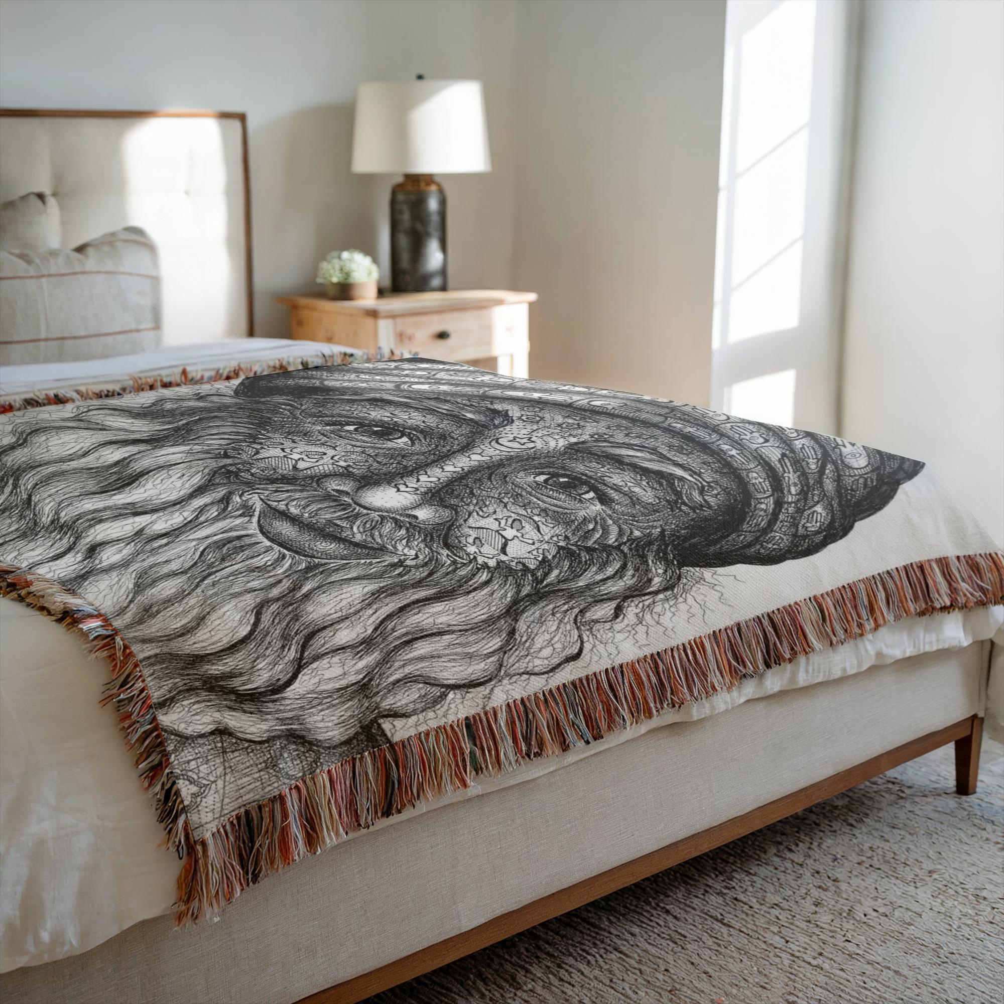 the-wisdom-keeper-of-acceptance-black-white-woven-blanket – Wisdom Keepers