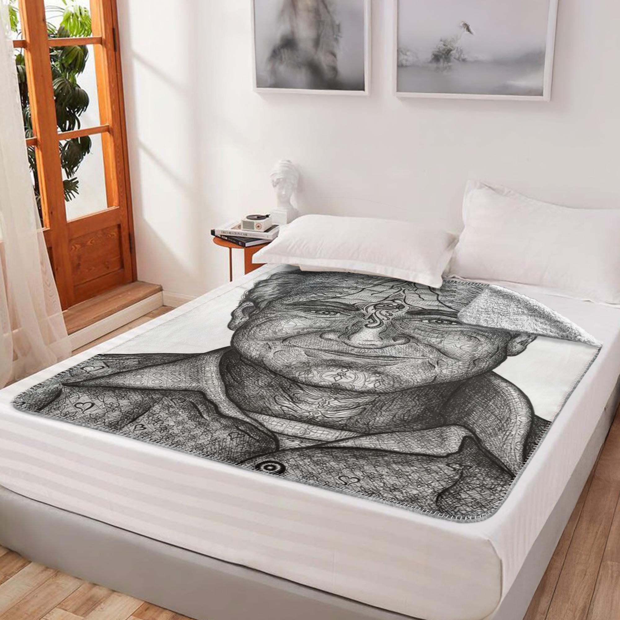 the-wisdom-keeper-of-lightness-black-white-fleece-sherpa-blanket – Wisdom Keepers