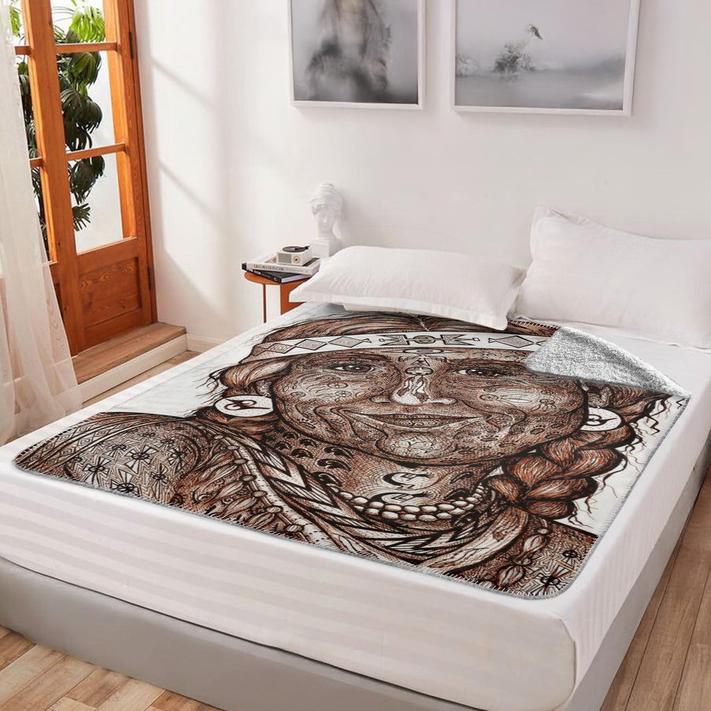 the-wisdom-keeper-of-altruism-brown-white-fleece-sherpa-blanket – Wisdom Keepers