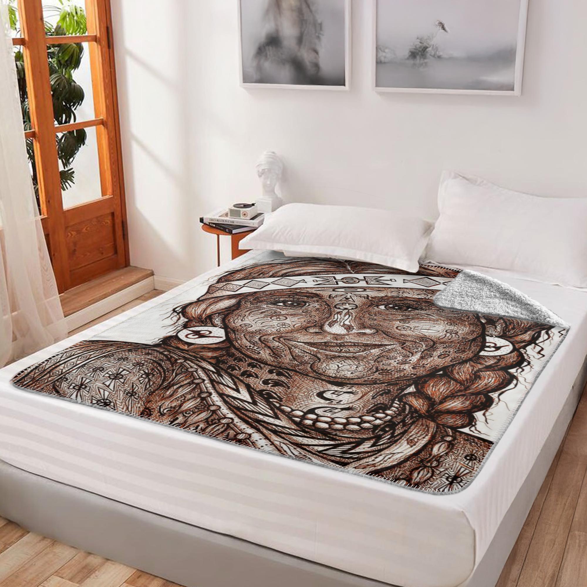 the-wisdom-keeper-of-altruism-brown-white-fleece-sherpa-blanket – Wisdom Keepers