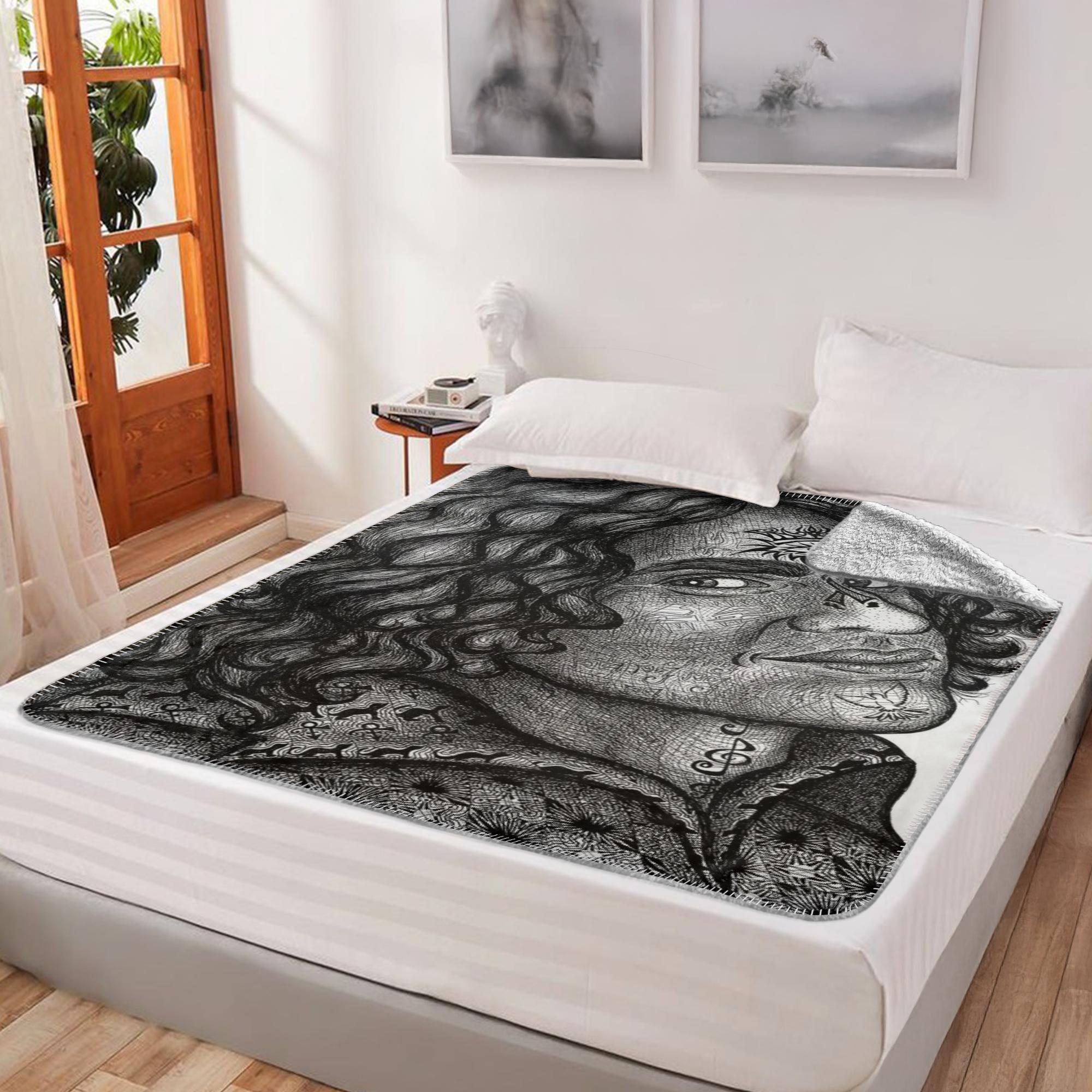 the-wisdom-keeper-of-enrichment-black-white-fleece-sherpa-blanket – Wisdom Keepers