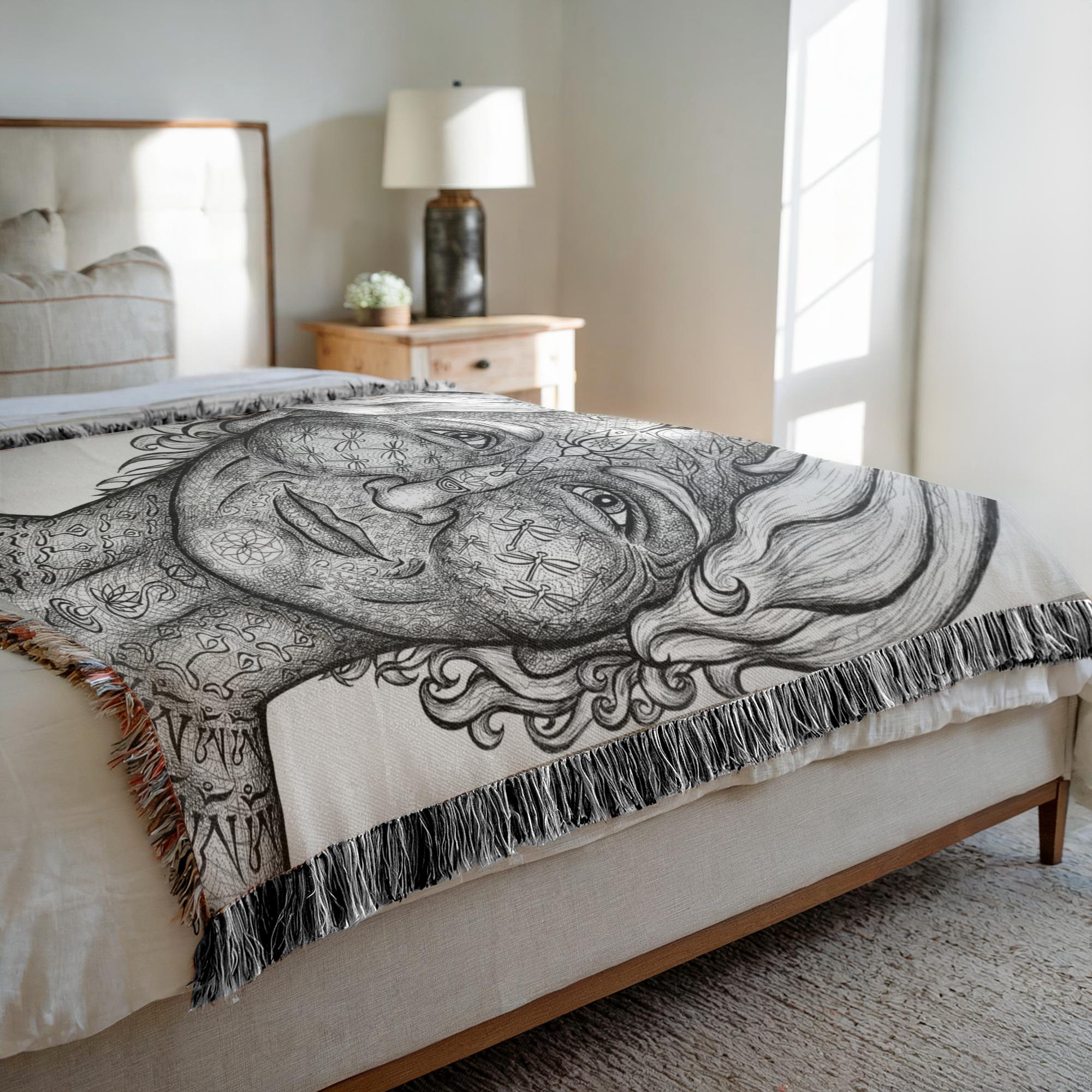 the-wisdom-keeper-of-precision-impeccability-black-white-woven-blanket – Wisdom Keepers