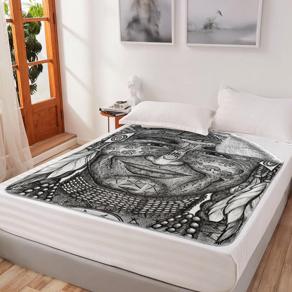 the-wisdom-keeper-of-leadership-black-white-fleece-sherpa-blanket – Wisdom Keepers