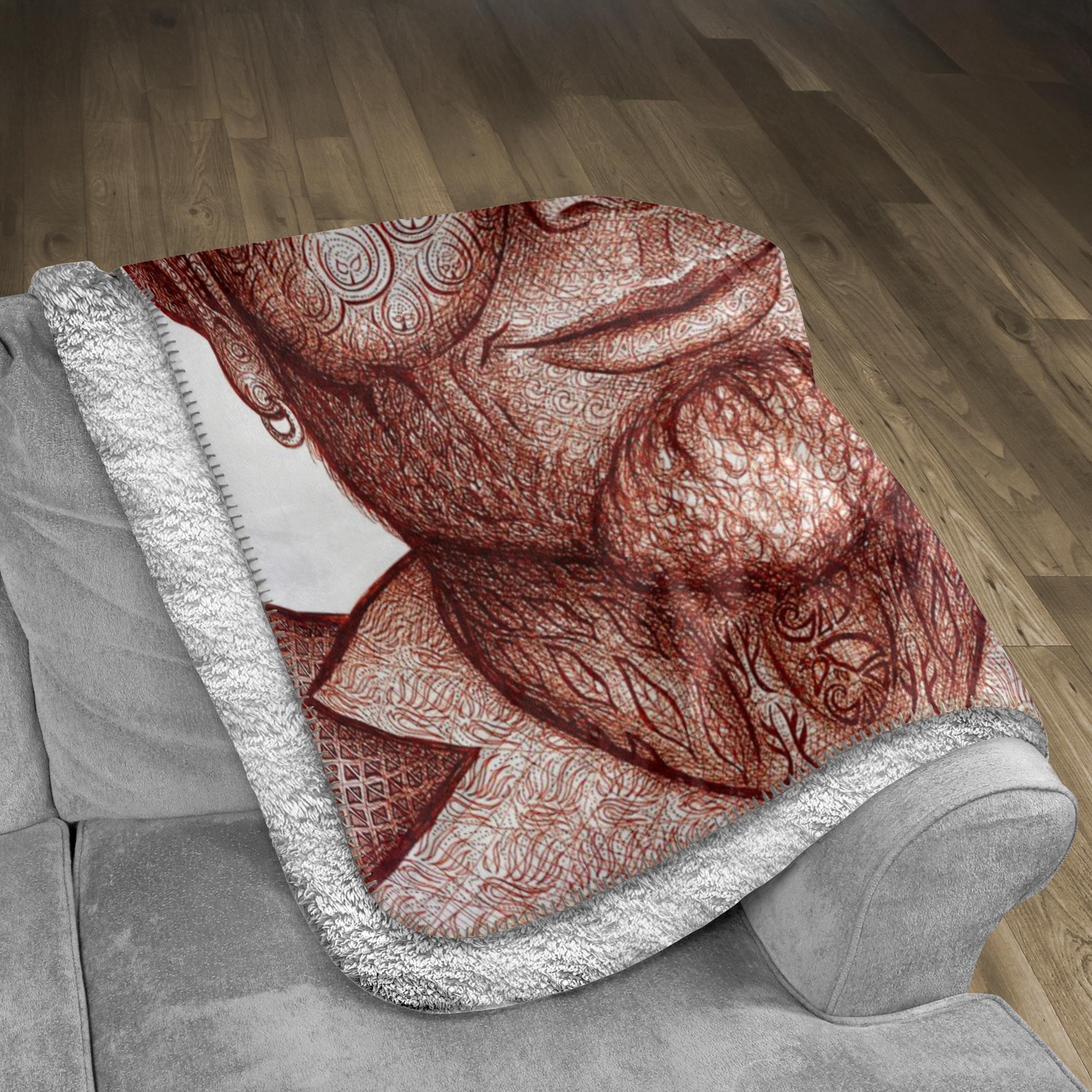 the-wisdom-keeper-of-stillness-brown-white-fleece-sherpa-blanket – Wisdom Keepers