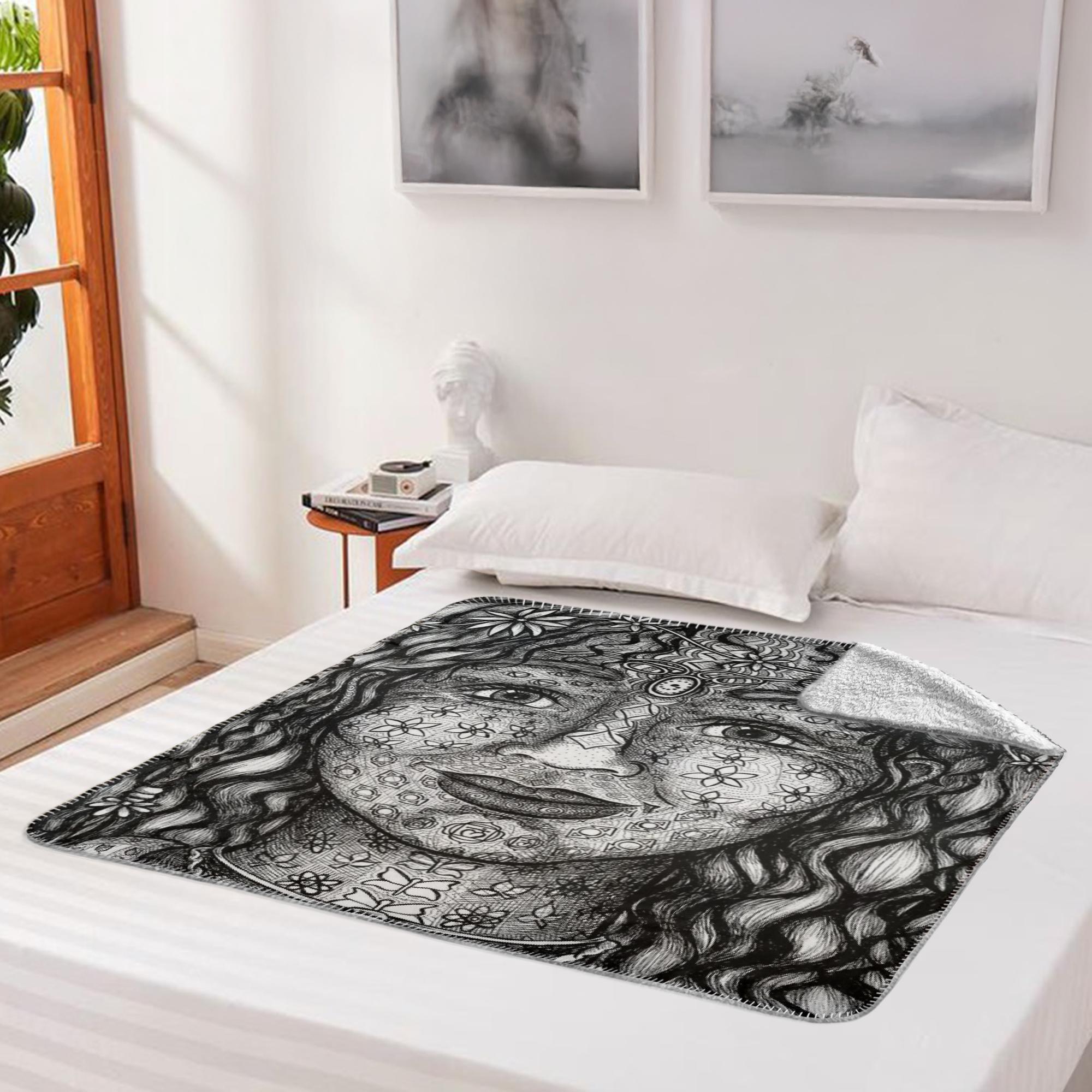 the-wisdom-keeper-of-magnetism-black-white-fleece-sherpa-blanket – Wisdom Keepers