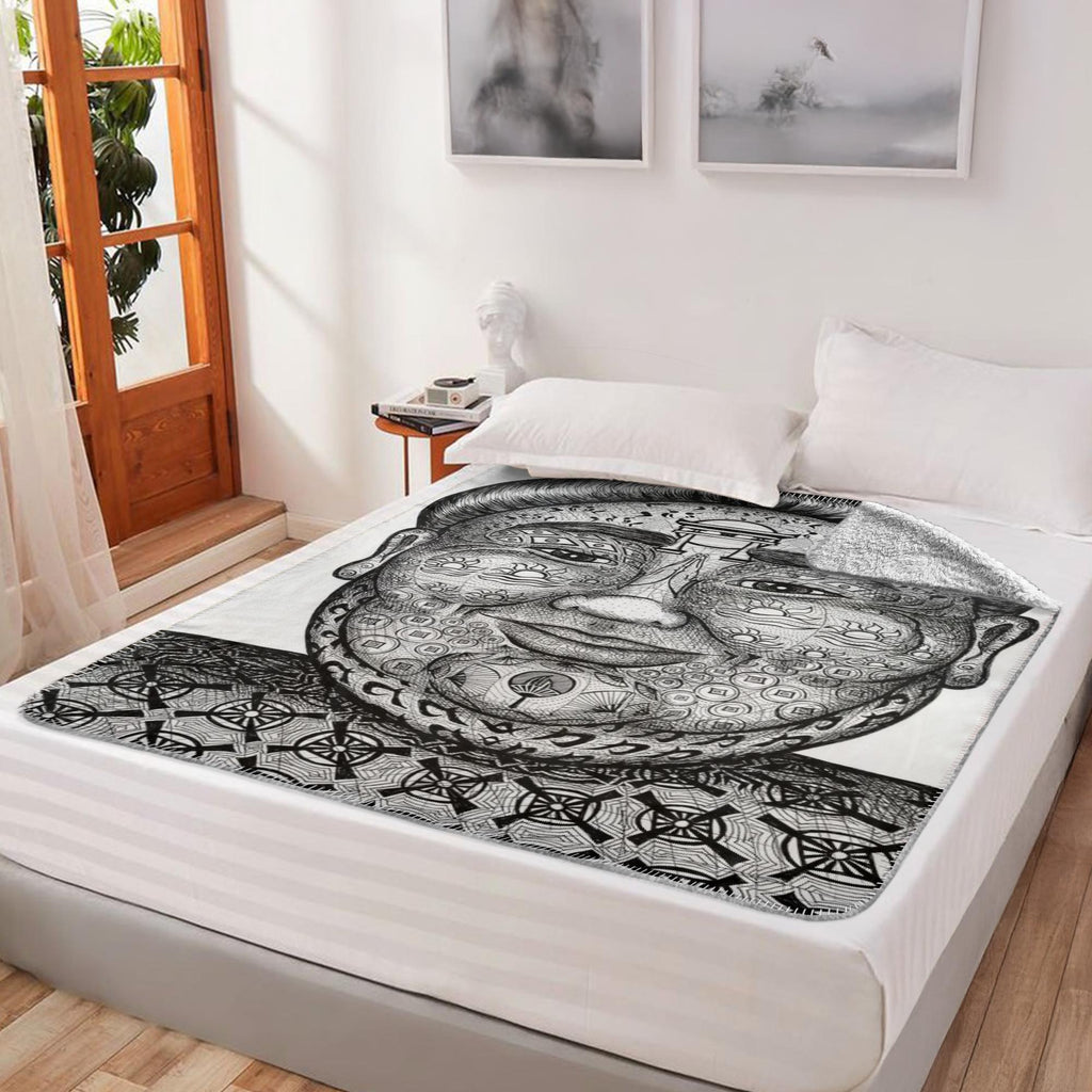 the-wisdom-keeper-of-strength-black-white-fleece-sherpa-blanket – Wisdom Keepers