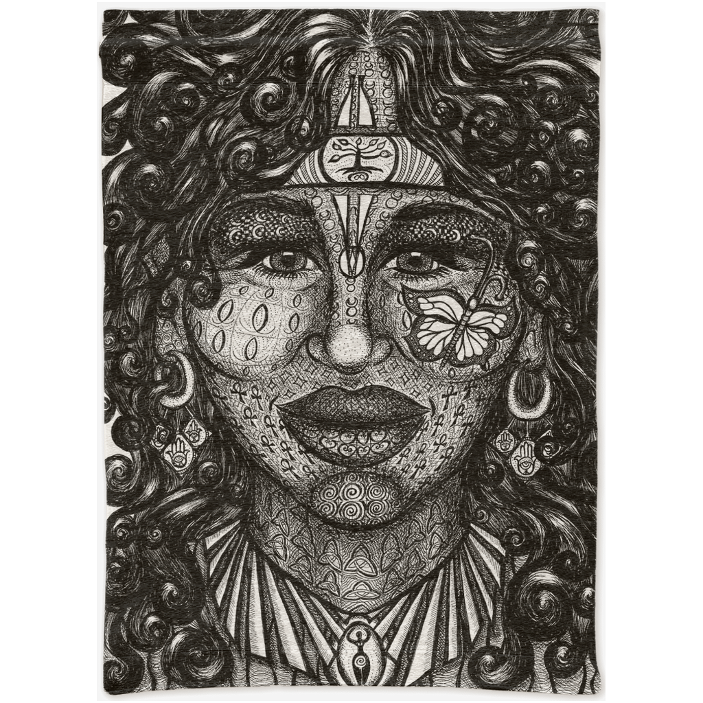 the-wisdom-keeper-of-determination-black-white-woven-tapestry – Wisdom Keepers