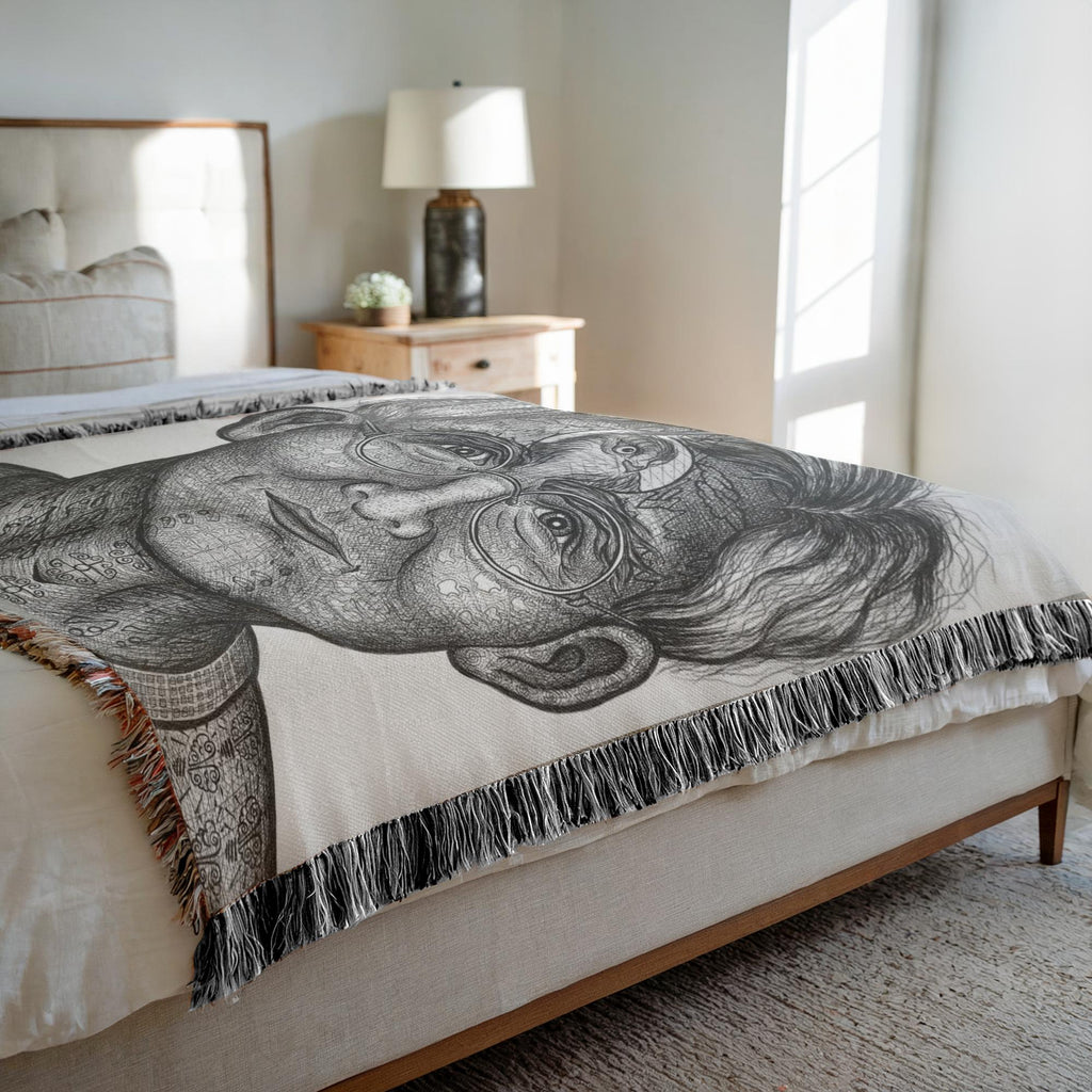 the-wisdom-keeper-of-insight-black-white-woven-blanket – Wisdom Keepers