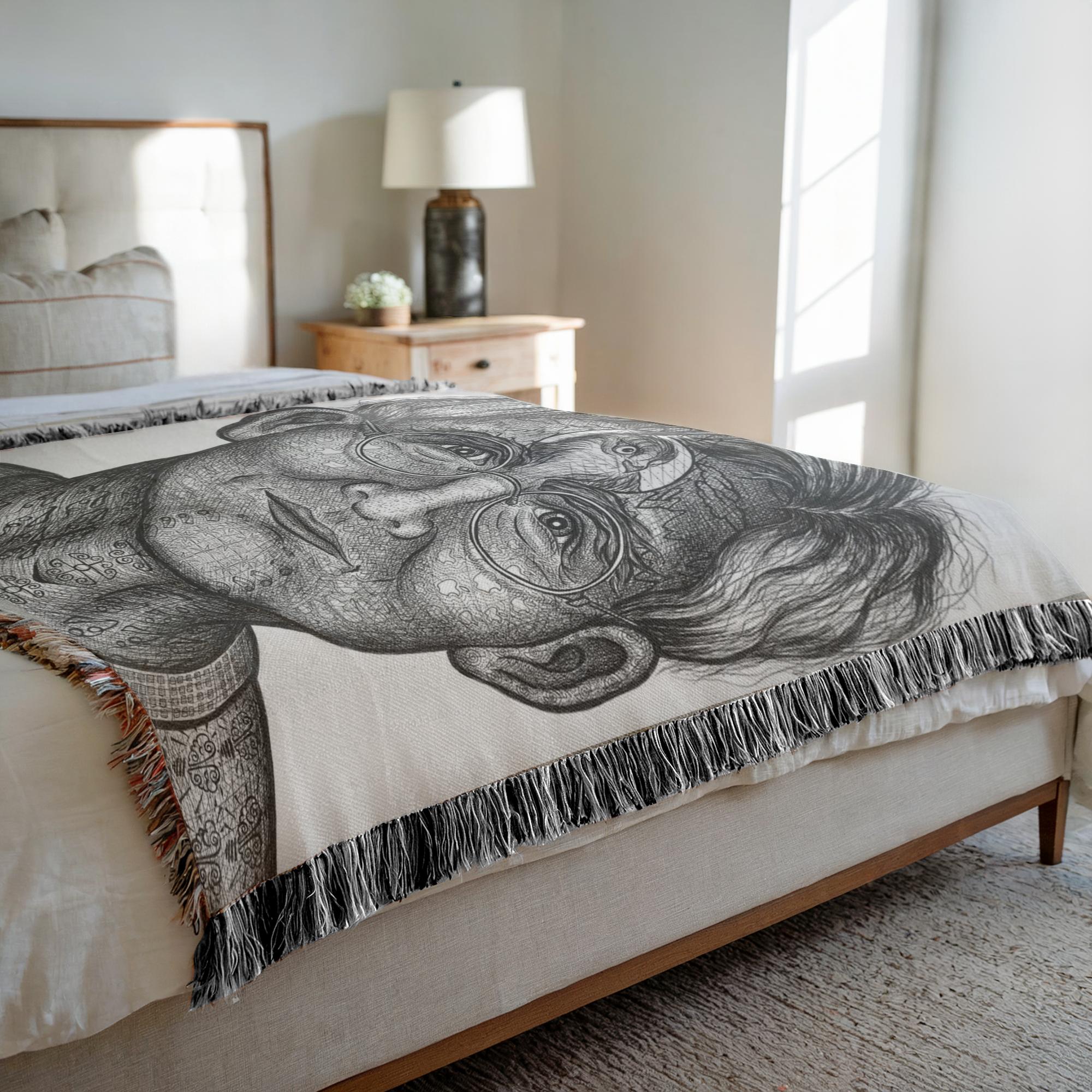 the-wisdom-keeper-of-insight-black-white-woven-blanket – Wisdom Keepers