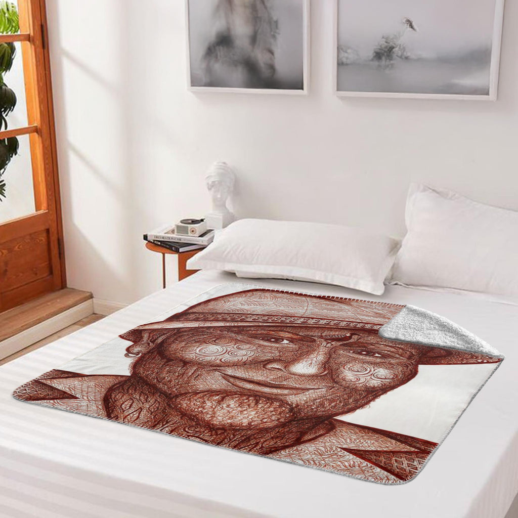 the-wisdom-keeper-of-stillness-brown-white-fleece-sherpa-blanket – Wisdom Keepers