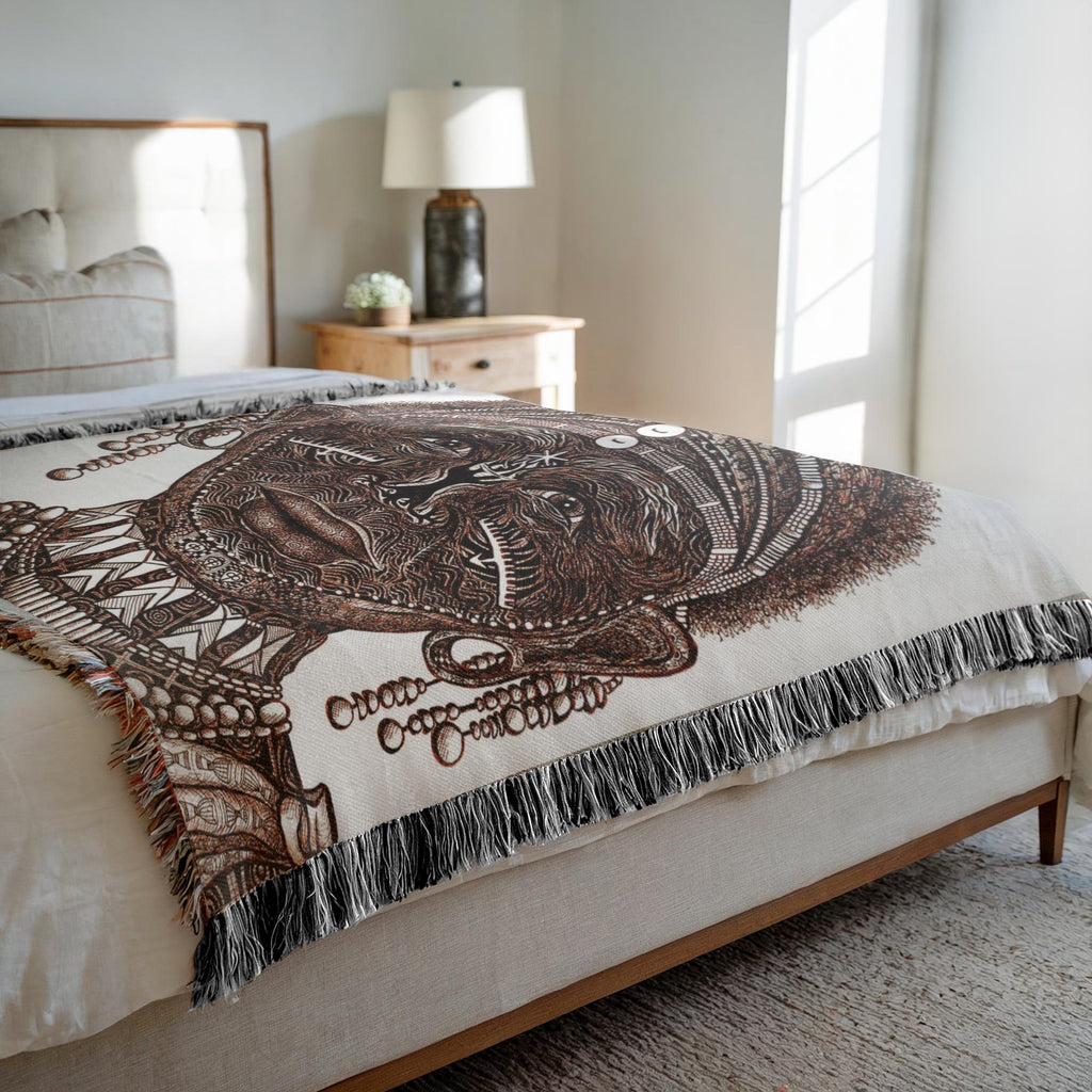 the-wisdom-keeper-of-perseverance-brown-white-woven-blanket – Wisdom Keepers
