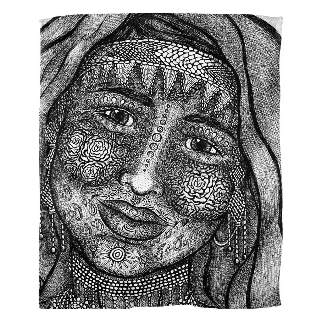 the-wisdom-keeper-of-empathy-black-white-fleece-blanket – Wisdom Keepers