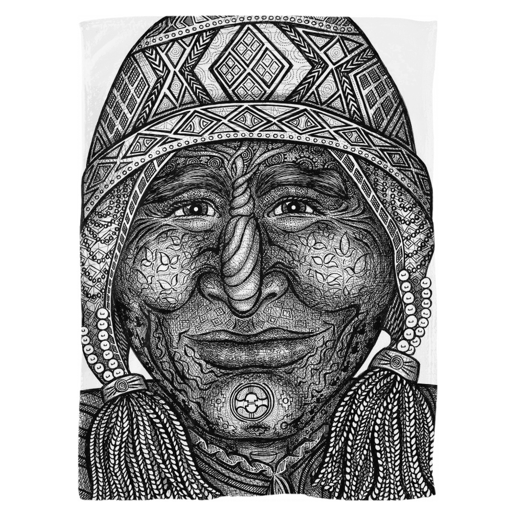 the-wisdom-keeper-of-preservation-black-white-fleece-blanket – Wisdom Keepers