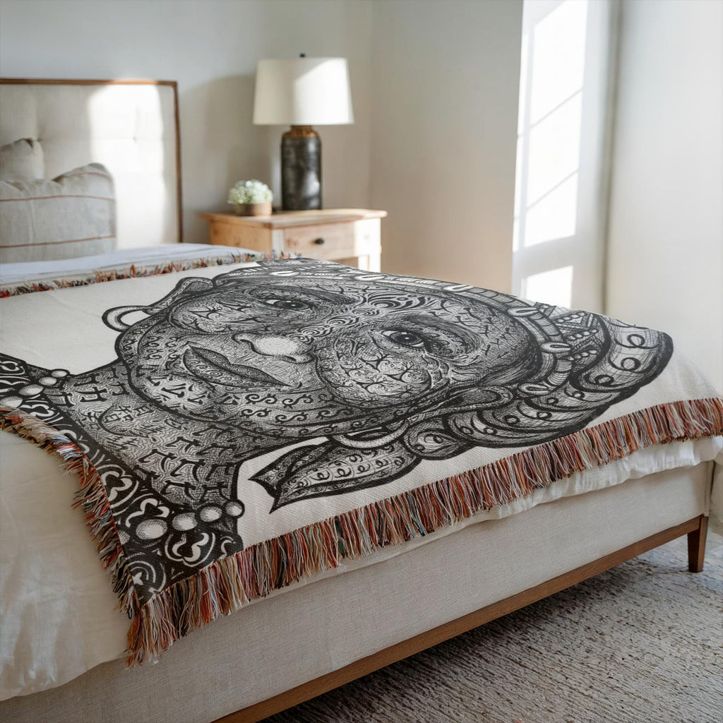 the-wisdom-keeper-of-justice-realistic-magic-black-white-woven-blanket – Wisdom Keepers