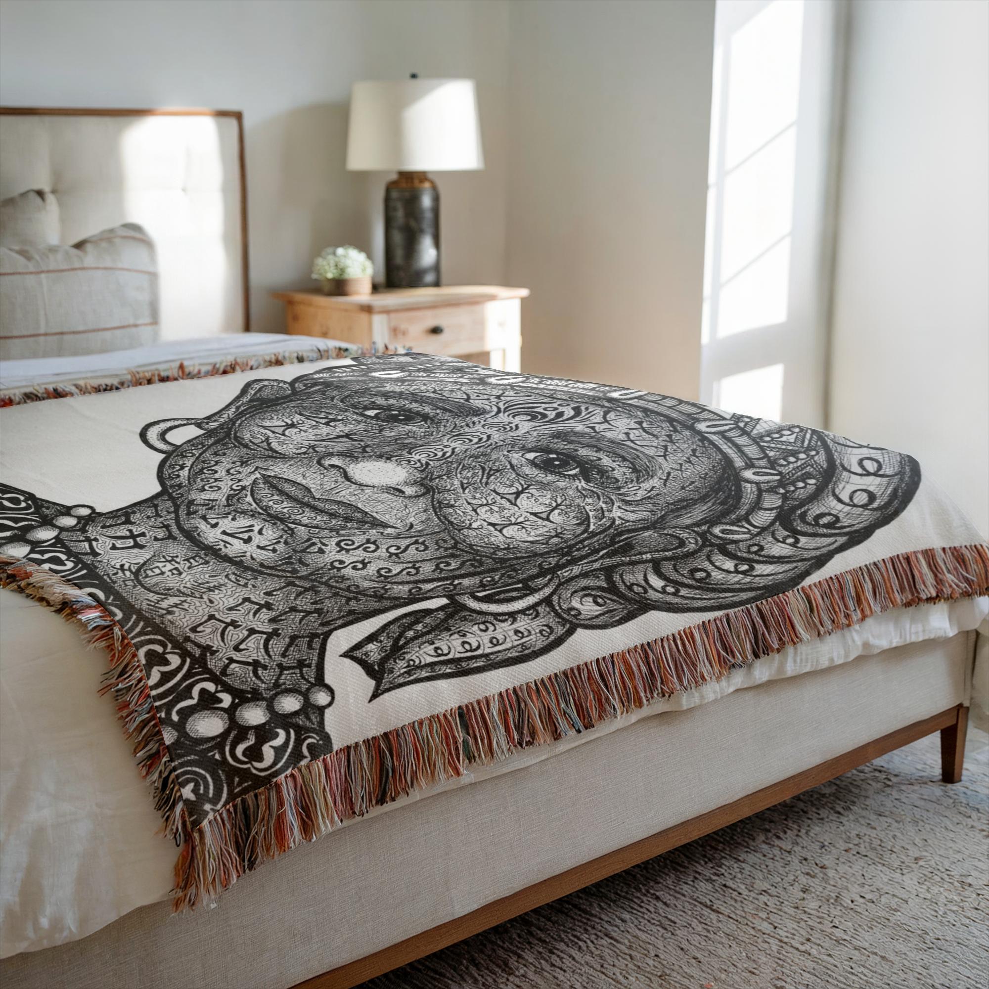 the-wisdom-keeper-of-justice-realistic-magic-black-white-woven-blanket – Wisdom Keepers
