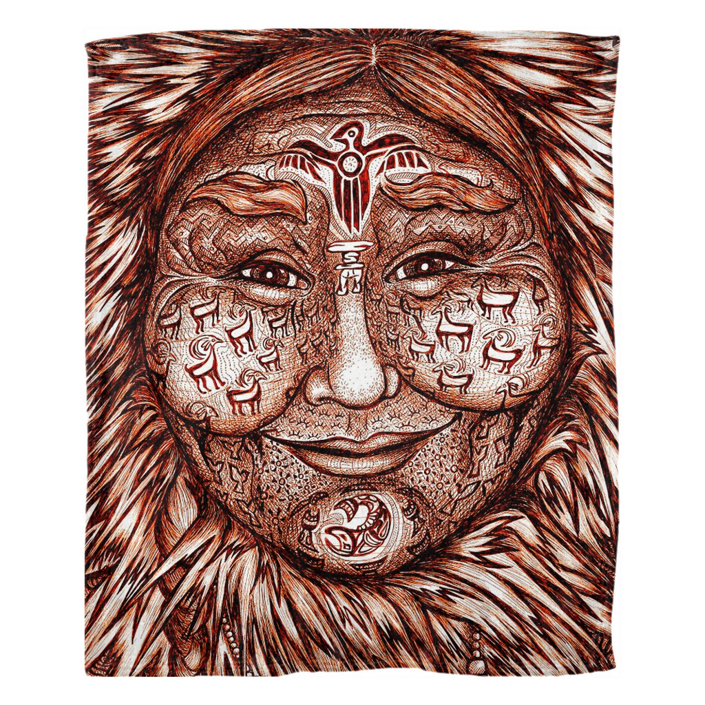 the-wisdom-keeper-of-expansion-superabundance-brown-white-fleece-blanket – Wisdom Keepers