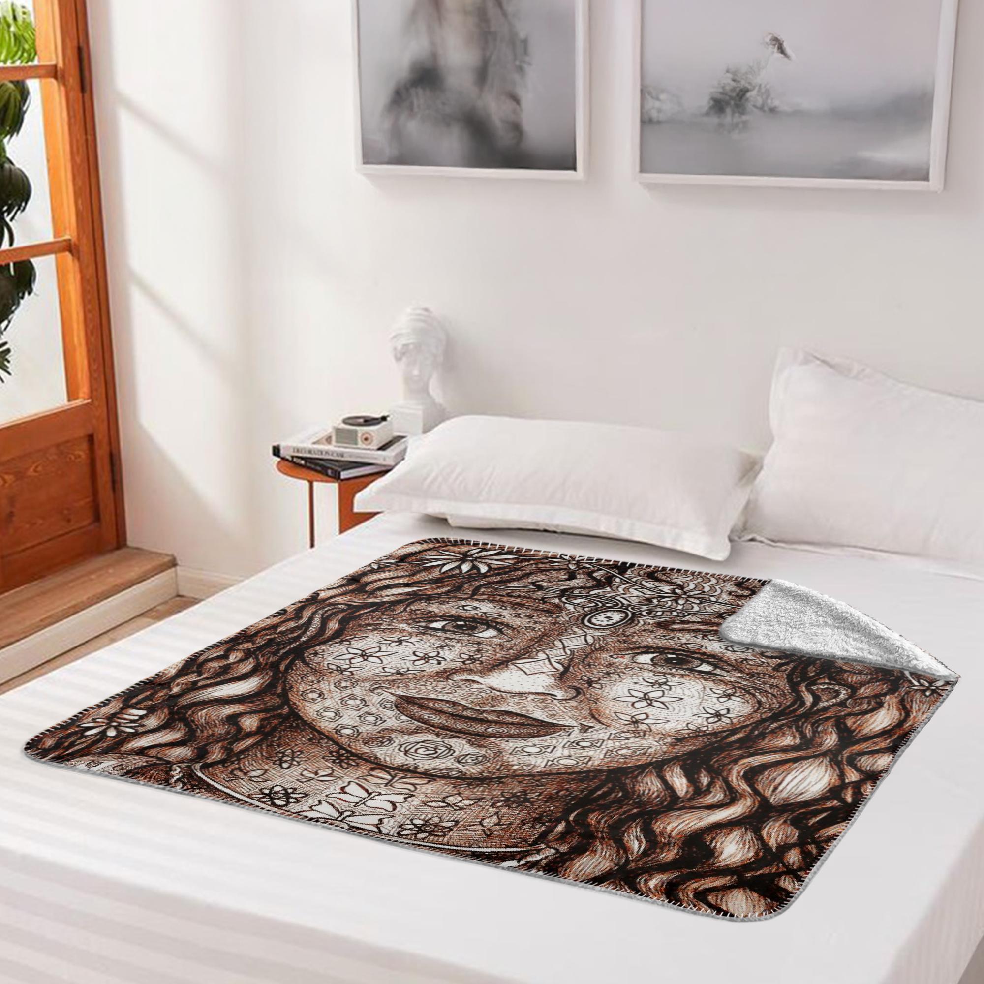 the-wisdom-keeper-of-magnetism-brown-white-fleece-sherpa-blanket – Wisdom Keepers