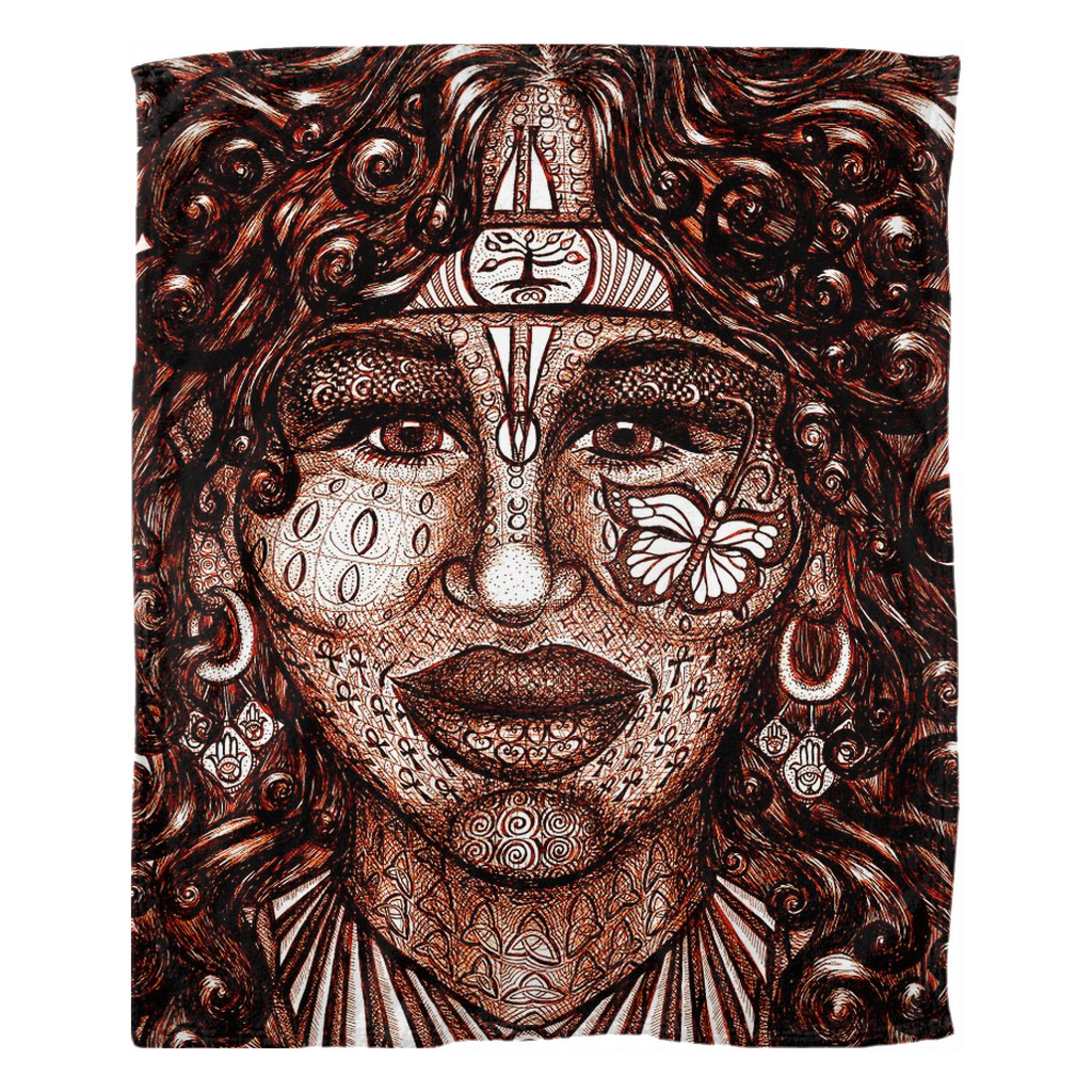 the-wisdom-keeper-of-determination-brown-white-fleece-blanket – Wisdom Keepers