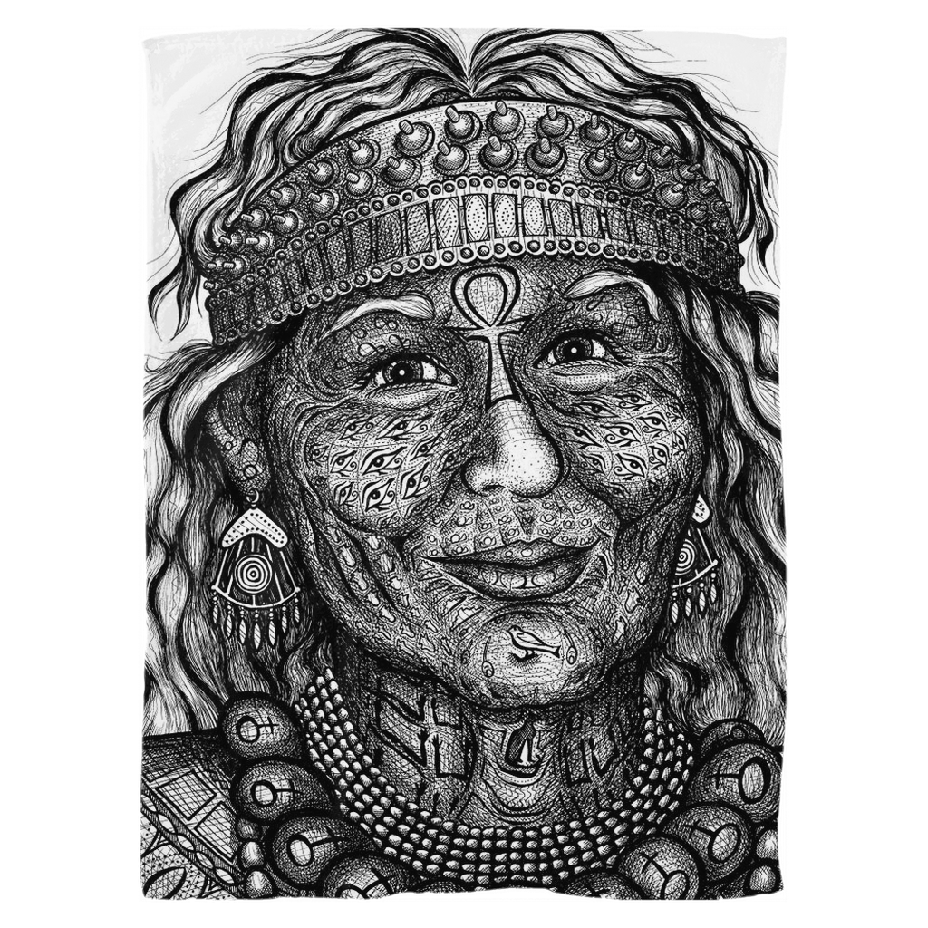 the-wisdom-keeper-of-anticipation-emanation-black-white-fleece-blanket – Wisdom Keepers