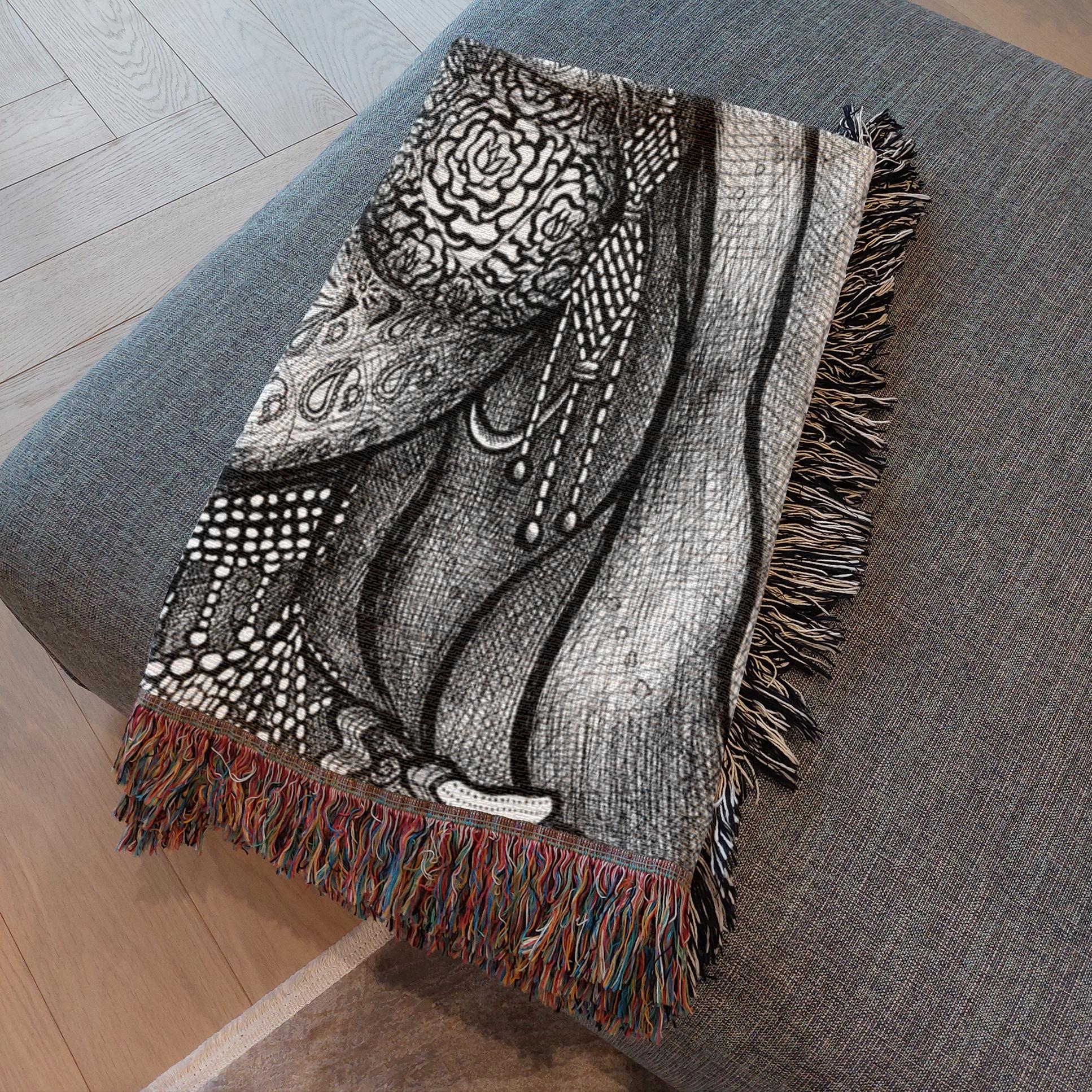 the-wisdom-keeper-of-empathy-black-white-woven-blanket – Wisdom Keepers