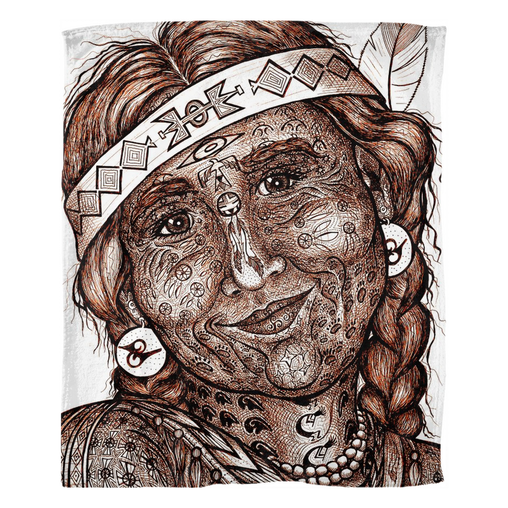 the-wisdom-keeper-of-altruism-brown-white-fleece-blanket – Wisdom Keepers