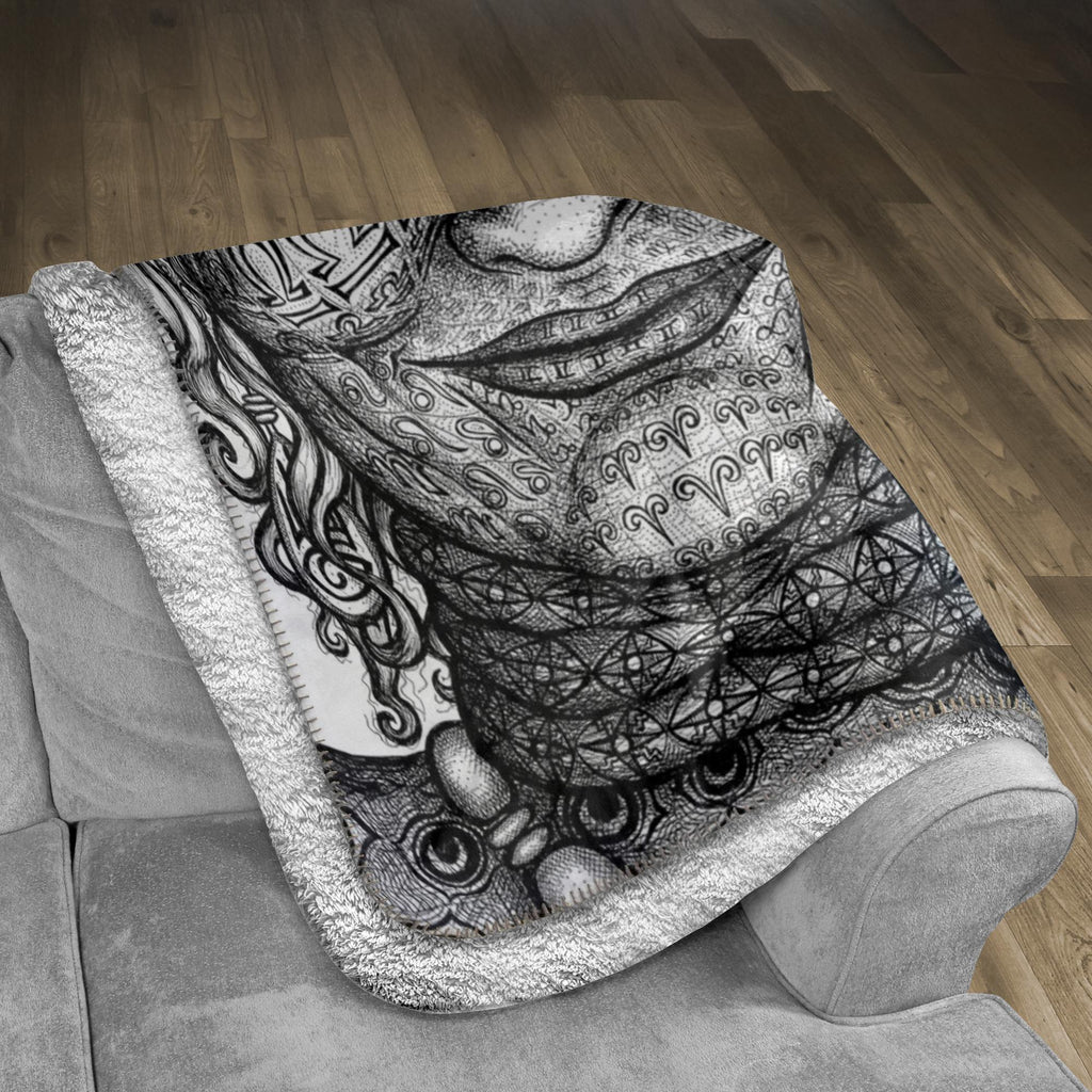 the-wisdom-keeper-of-intuition-black-white-fleece-sherpa-blanket – Wisdom Keepers