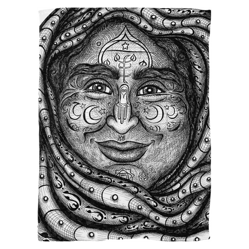 the-wisdom-keeper-of-diplomacy-peace-black-white-fleece-blanket – Wisdom Keepers