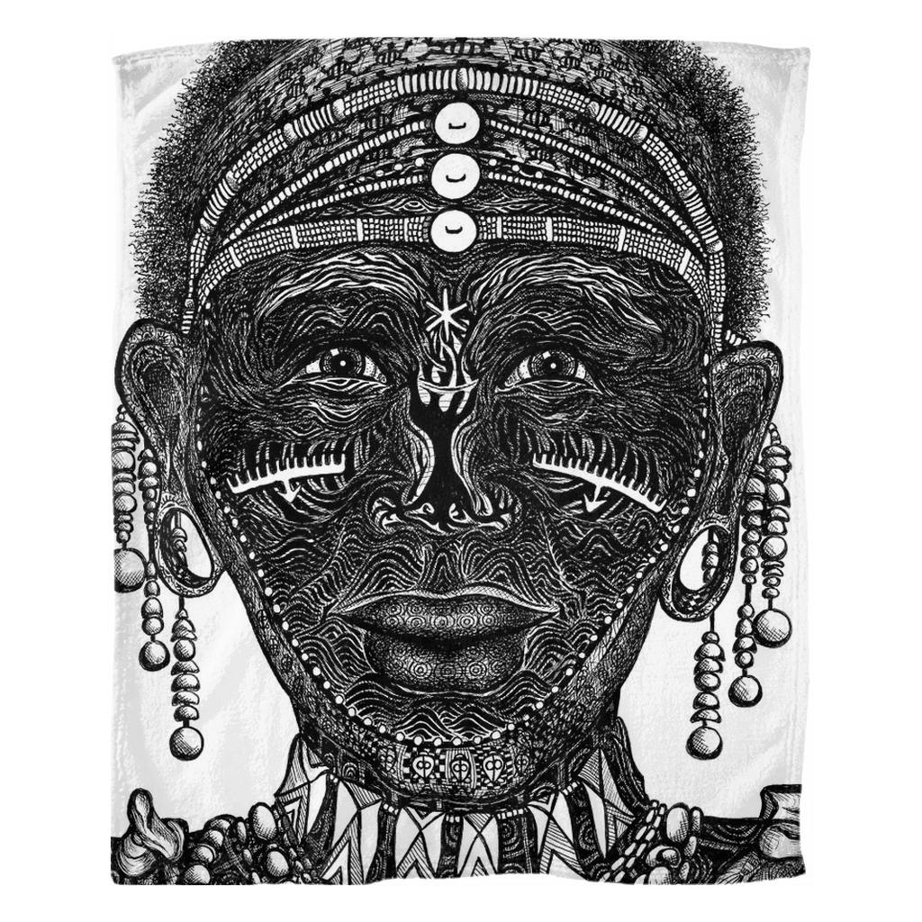 the-wisdom-keeper-of-perseverance-black-white-fleece-blanket – Wisdom Keepers