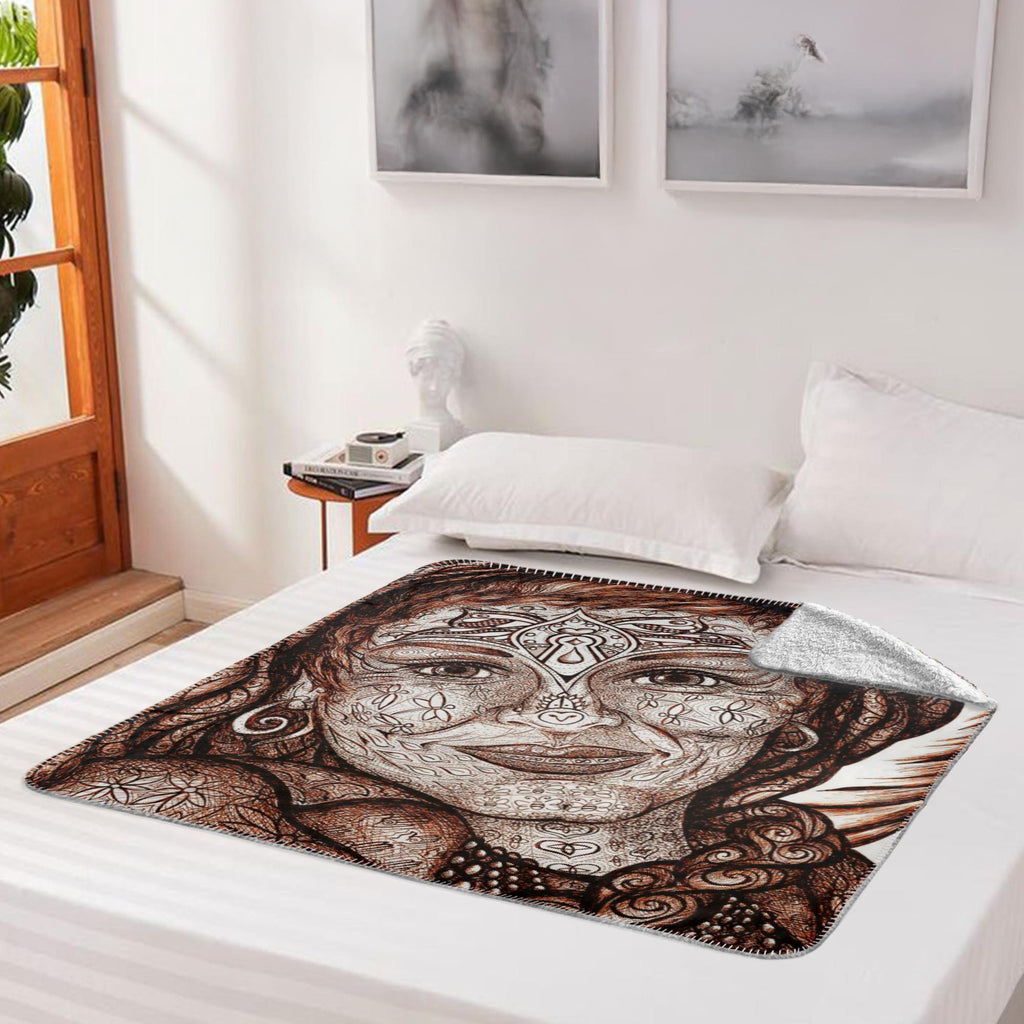 the-wisdom-keeper-of-peaceful-revolution-brown-white-fleece-sherpa-blanket – Wisdom Keepers
