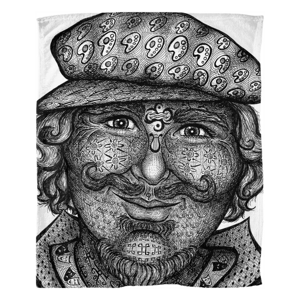 the-wisdom-keeper-of-artfulness-black-white-fleece-blanket – Wisdom Keepers