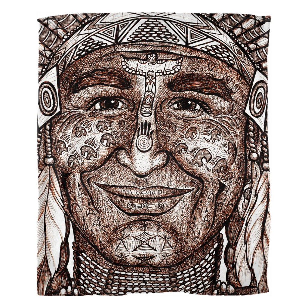 the-wisdom-keeper-of-leadership-brown-white-fleece-blanket – Wisdom Keepers