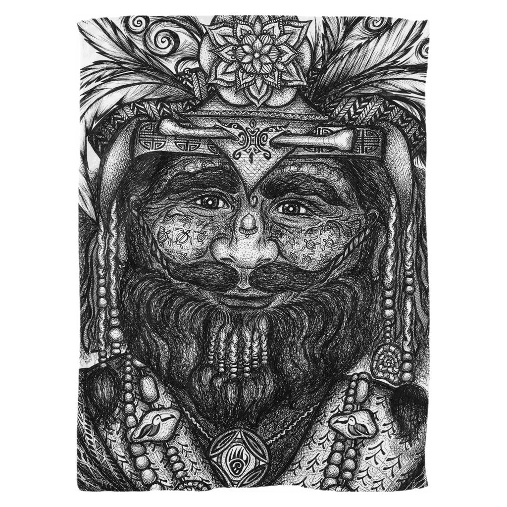 the-wisdom-keeper-of-competence-black-white-fleece-blanket – Wisdom Keepers
