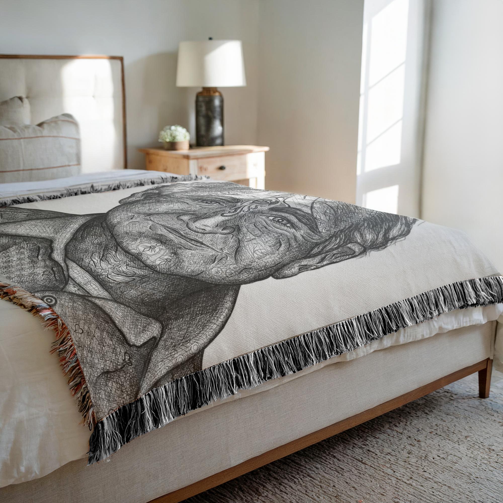 the-wisdom-keeper-of-lightness-black-white-woven-blanket – Wisdom Keepers
