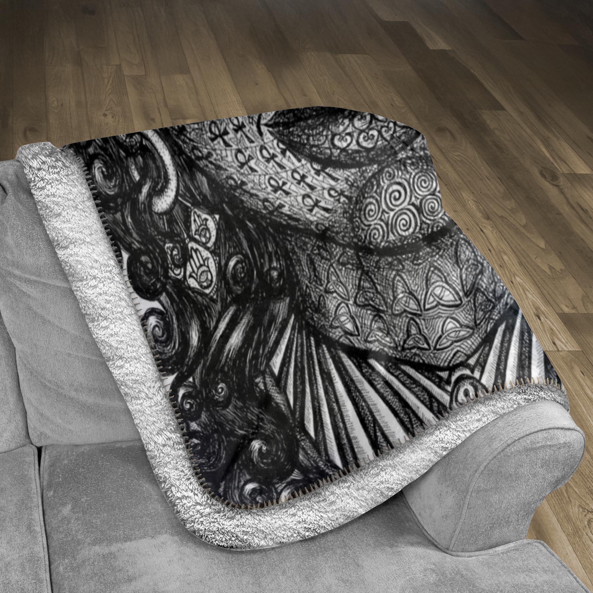 the-wisdom-keeper-of-determination-black-white-fleece-sherpa-blanket – Wisdom Keepers