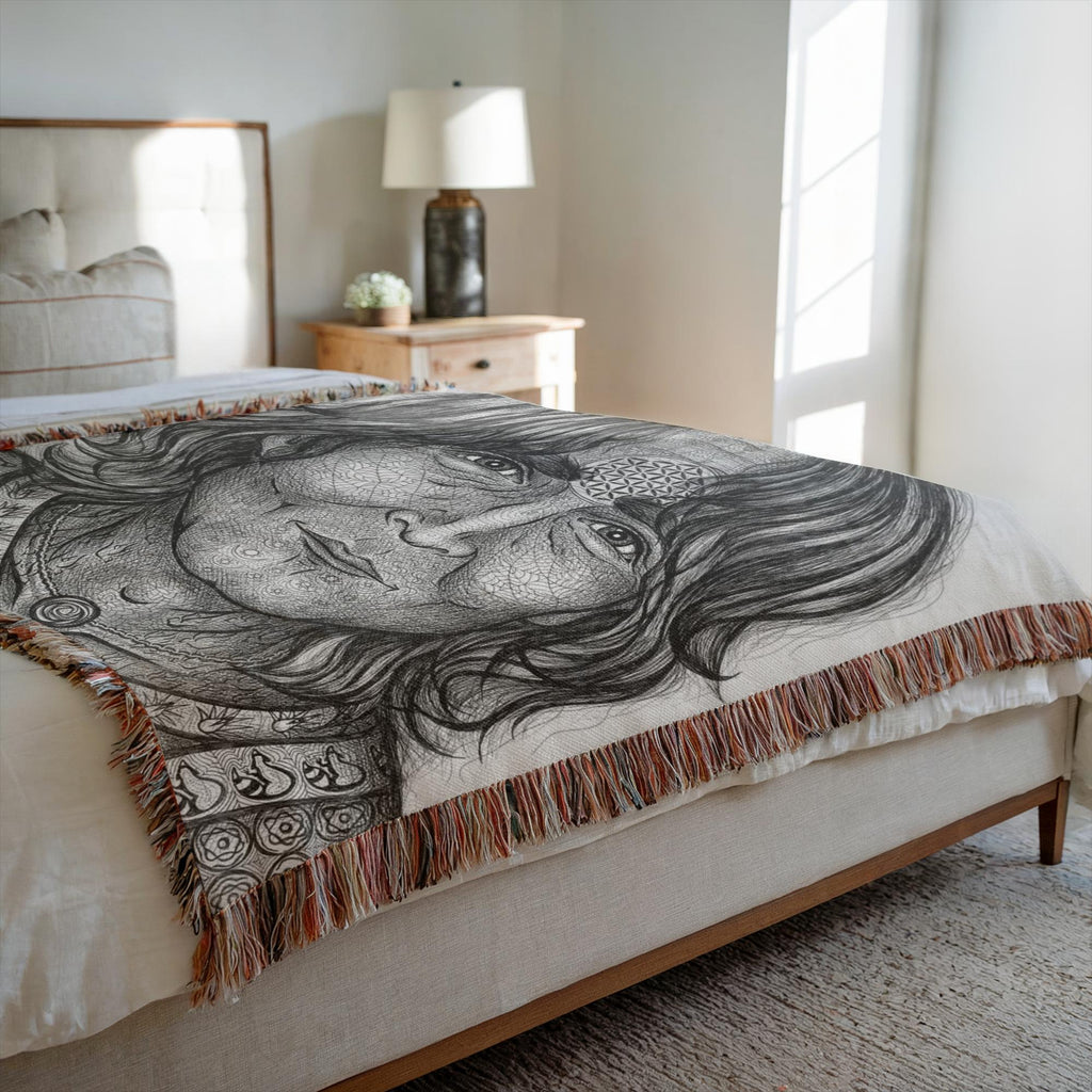 the-wisdom-keeper-of-equilibrium-harmony-black-white-woven-blanket – Wisdom Keepers