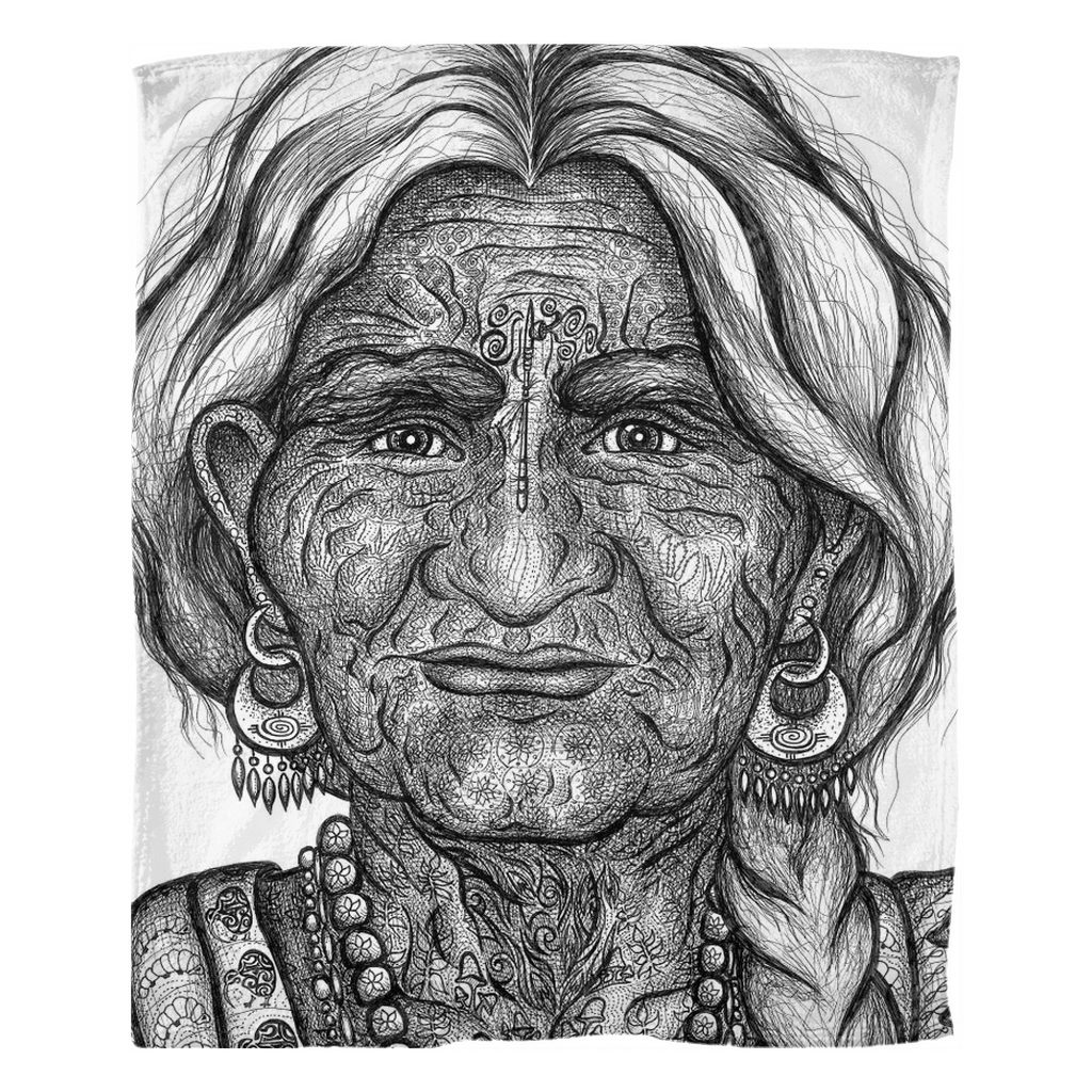 the-wisdom-keeper-of-guidance-black-white-fleece-blanket – Wisdom Keepers