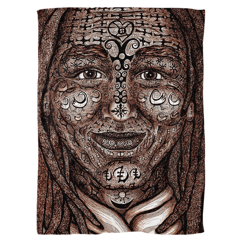 the-wisdom-keeper-of-dynamism-brown-white-fleece-blanket – Wisdom Keepers