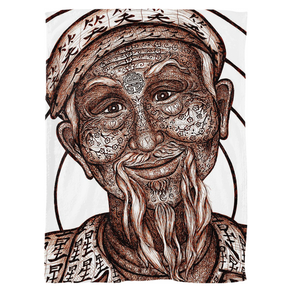 the-wisdom-keeper-of-patience-brown-white-fleece-blanket – Wisdom Keepers