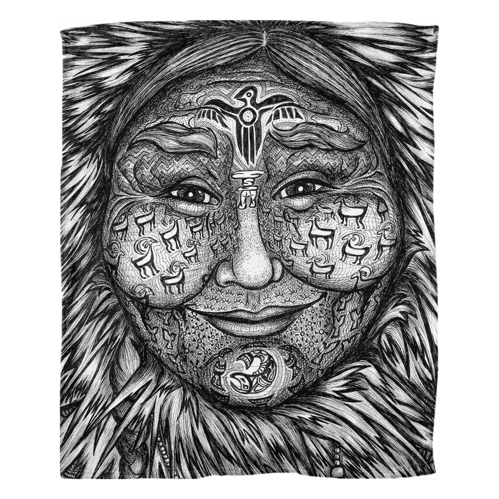 the-wisdom-keeper-of-expansion-superabundance-black-white-fleece-blanket – Wisdom Keepers