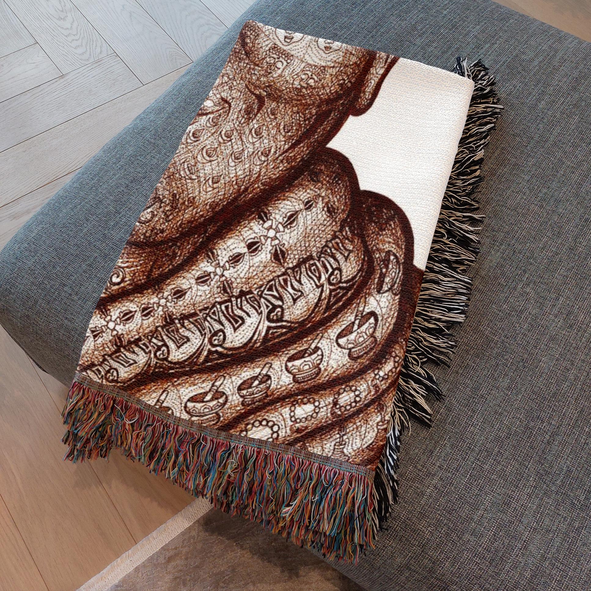 the-wisdom-keeper-of-mindfulness-brown-white-woven-blanket – Wisdom Keepers