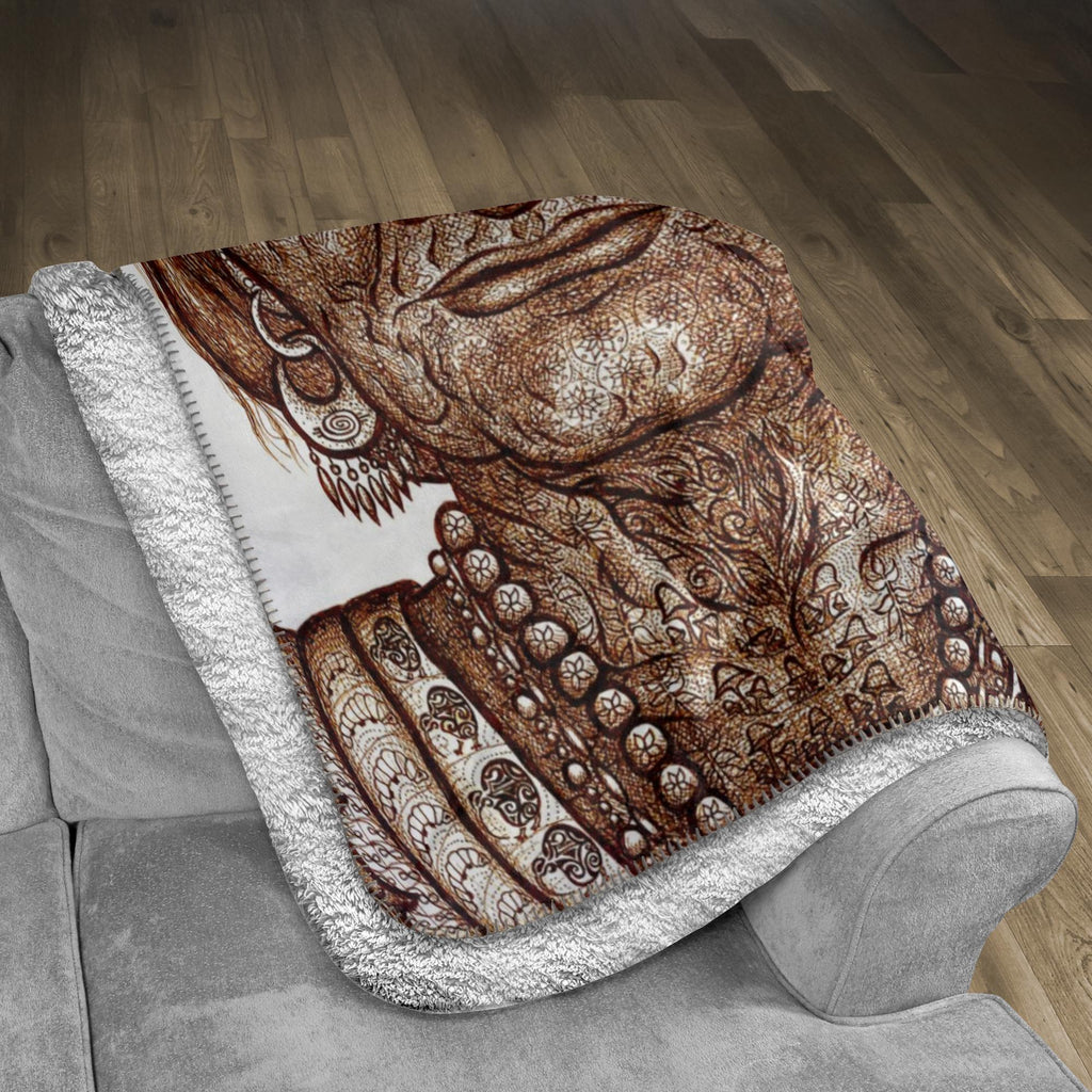 the-wisdom-keeper-of-guidance-brown-white-fleece-sherpa-blanket – Wisdom Keepers