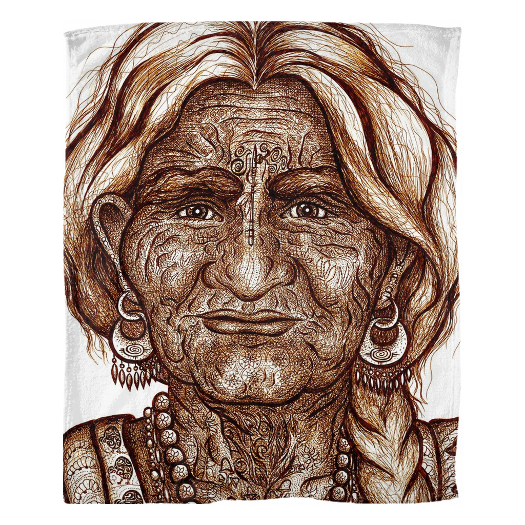 WK7_Brown_White_Fleece_Blanket_50x60