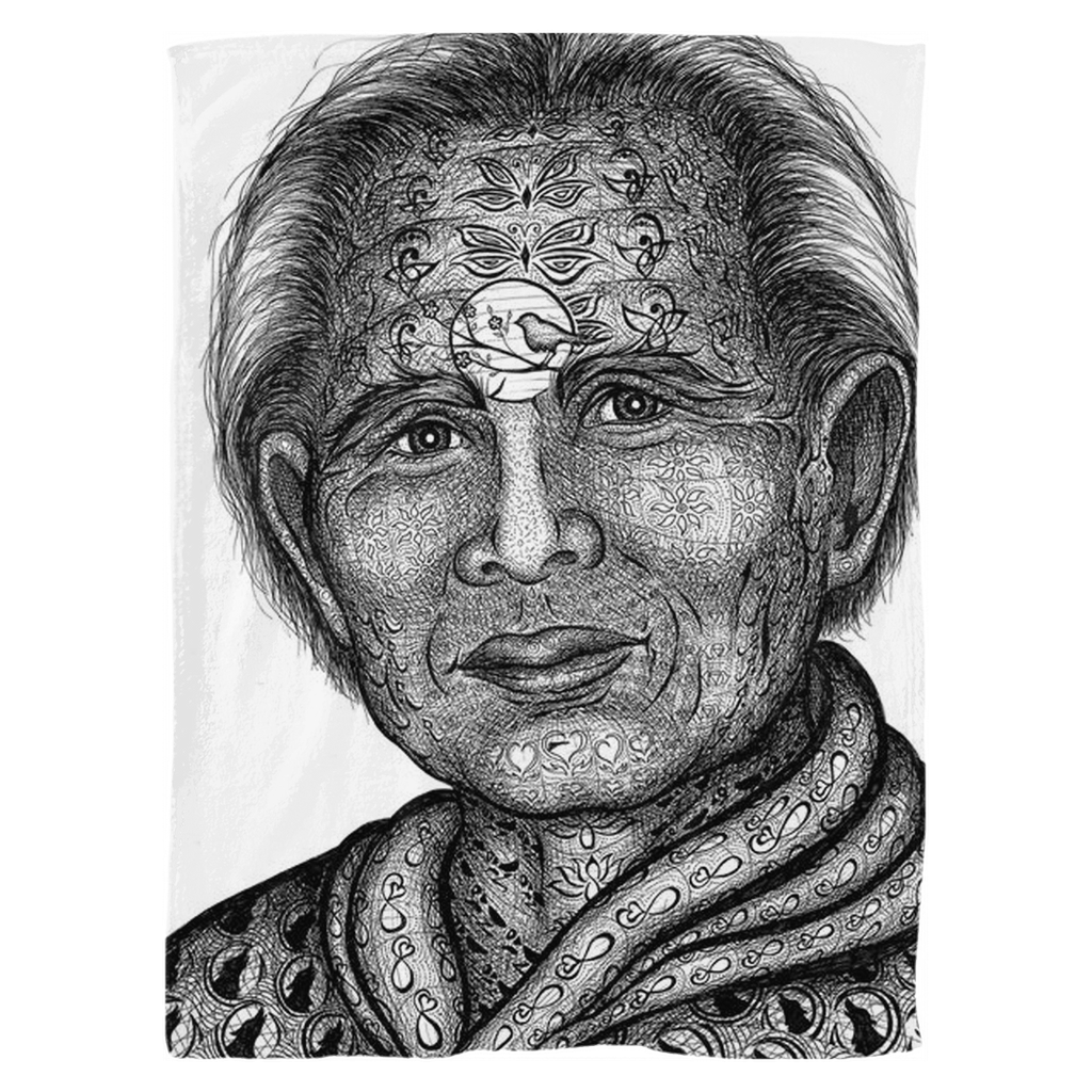 the-wisdom-keeper-of-purity-black-white-fleece-blanket – Wisdom Keepers