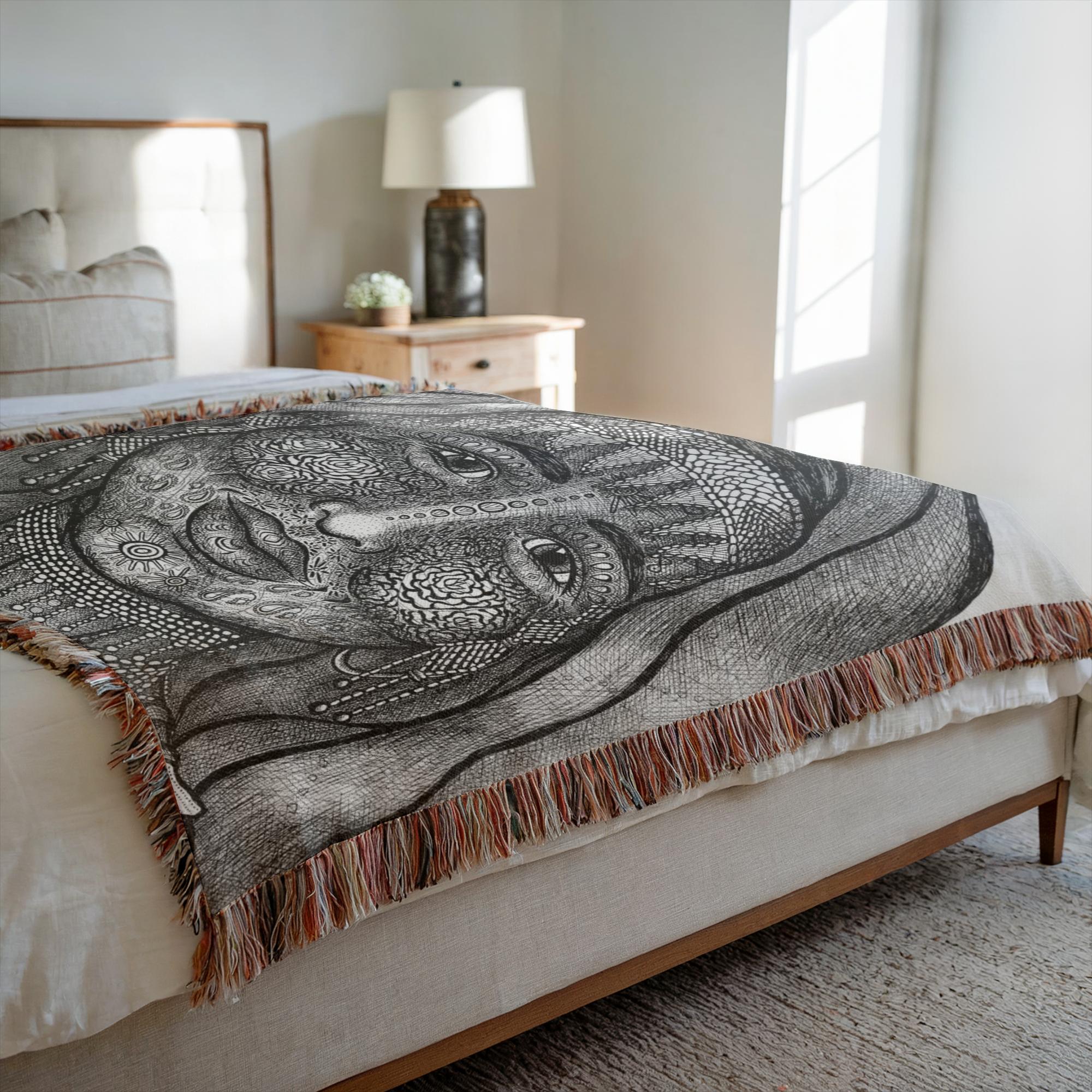the-wisdom-keeper-of-empathy-black-white-woven-blanket – Wisdom Keepers