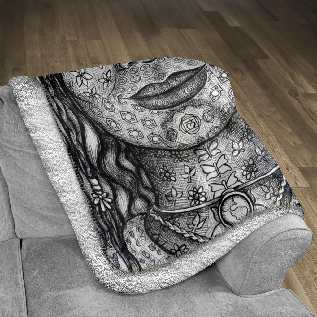 the-wisdom-keeper-of-magnetism-black-white-fleece-sherpa-blanket – Wisdom Keepers