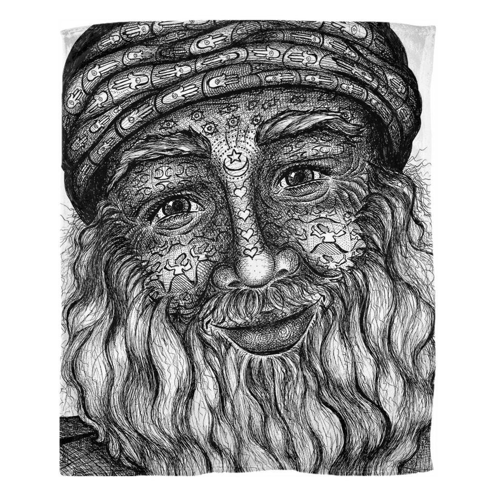 the-wisdom-keeper-of-acceptance-black-white-fleece-blanket – Wisdom Keepers