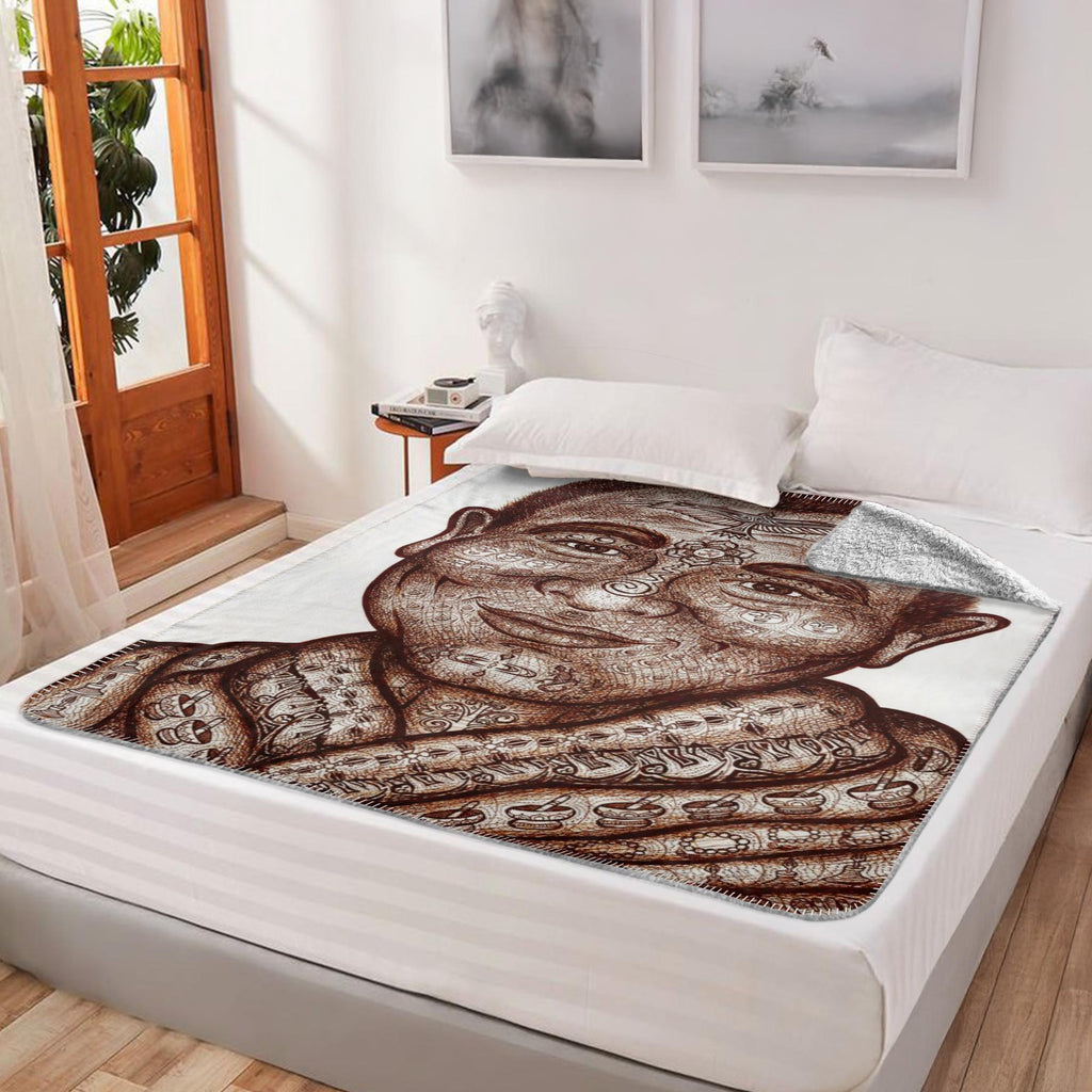 the-wisdom-keeper-of-mindfulness-brown-white-fleece-sherpa-blanket – Wisdom Keepers