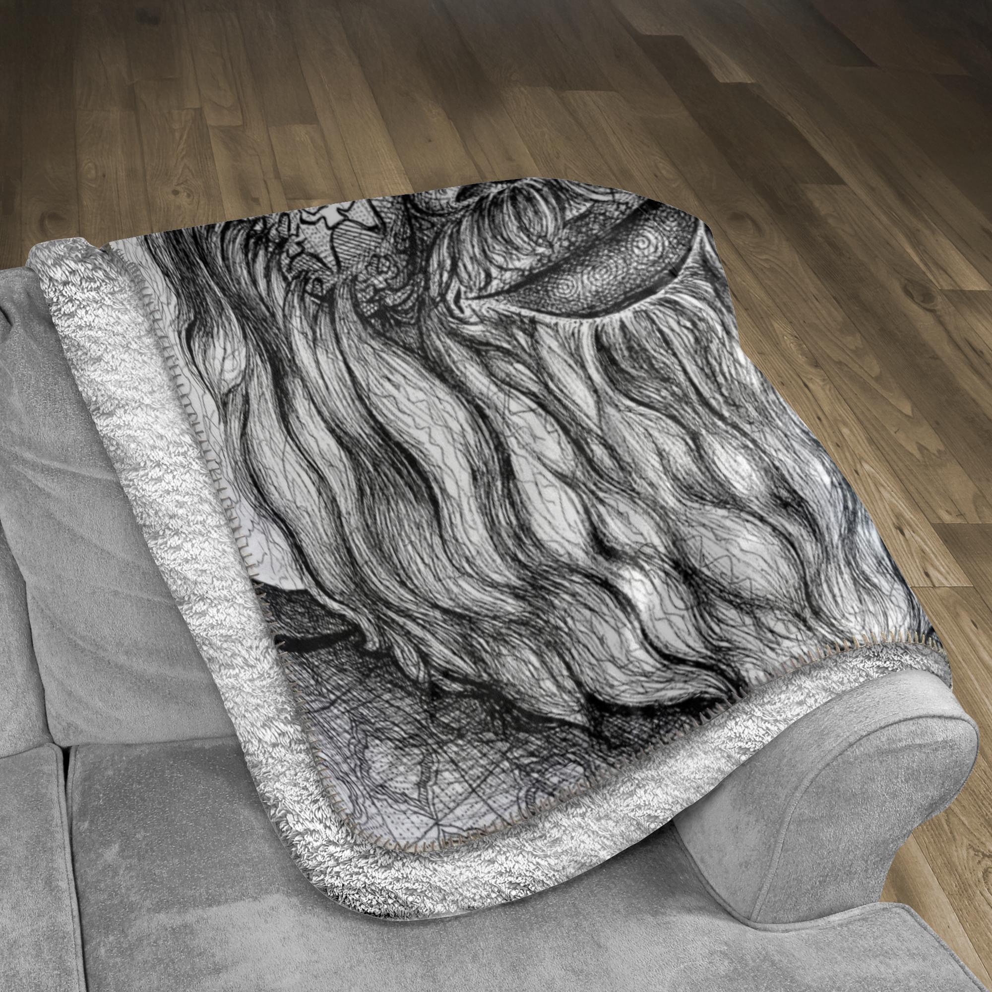 the-wisdom-keeper-of-acceptance-black-white-fleece-sherpa-blanket – Wisdom Keepers